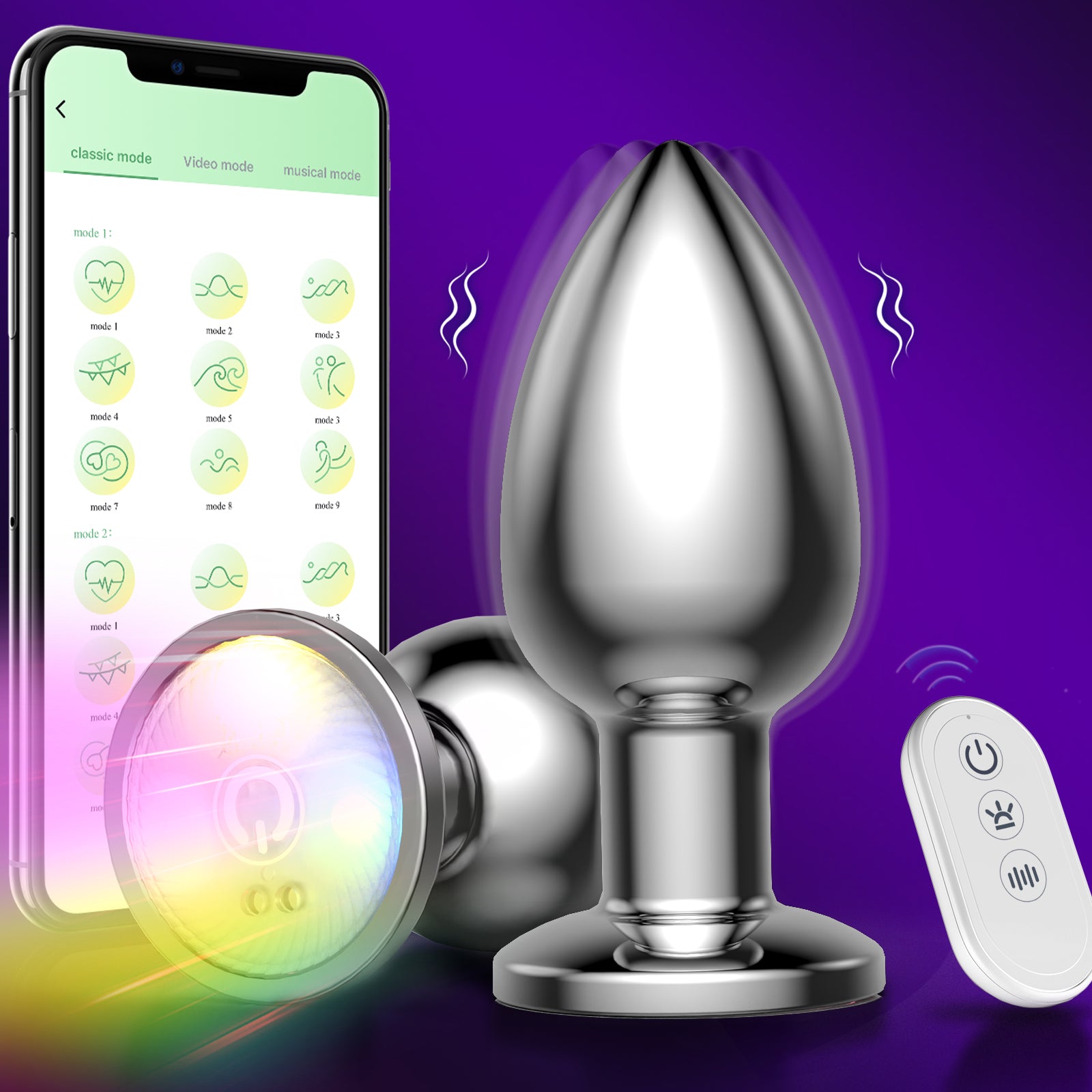 Adult Sex Toys Anal Toys Vibrating Butt Plug with App Remote Control 10 Vibrating Modes, Anal Beads Prostate Massager, Anal Sex Toys Vibrator for Men and Women, Couples