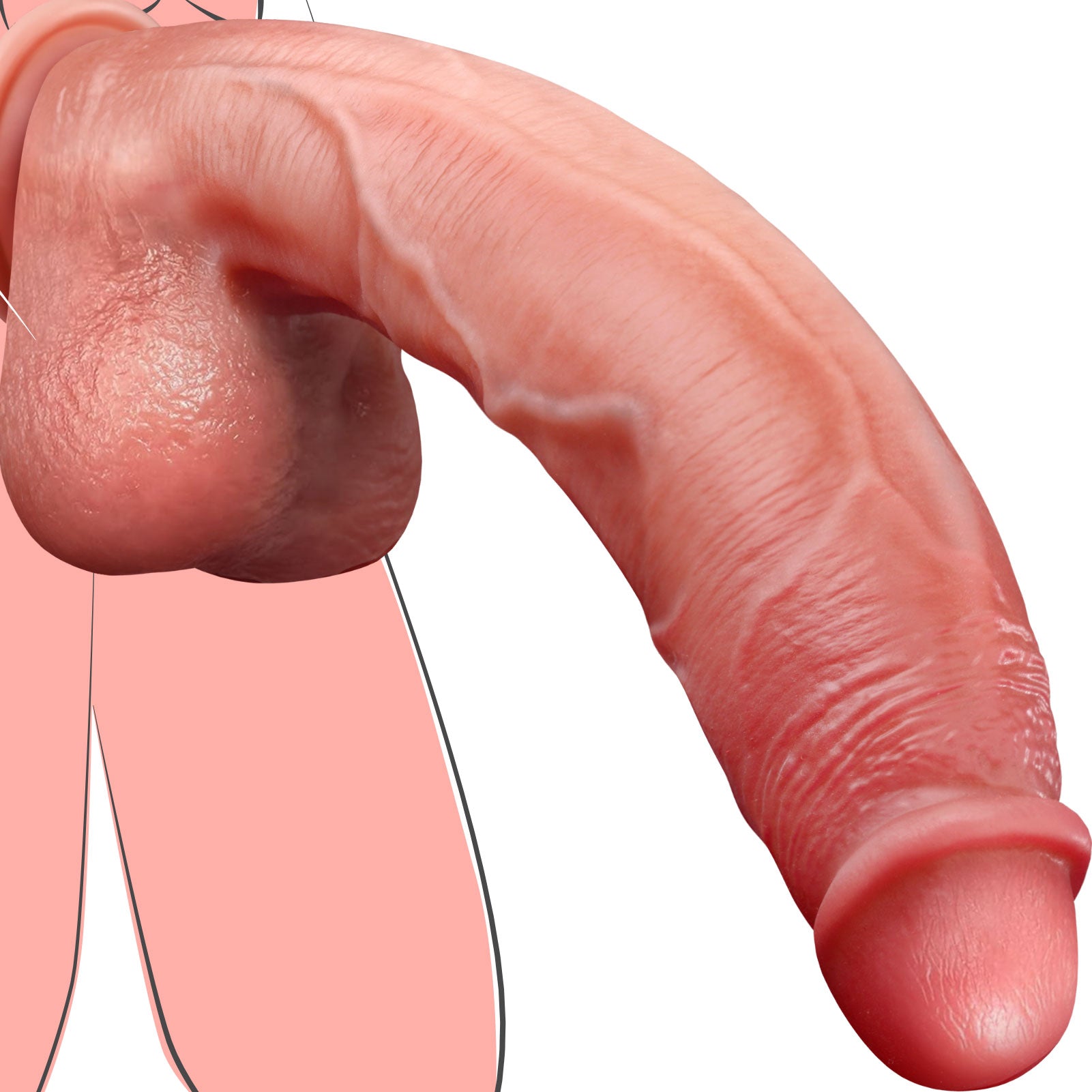 Realistic Big Dildo Sex Toys, FYSHAVO 11" Thick Huge Dildos with Strong Suction Cup, Skin-Like Giant Silicone Dildo for Anal Clit G-Spot Stimulation, Hands-Free Play Adult Toys for Women Couples Men
