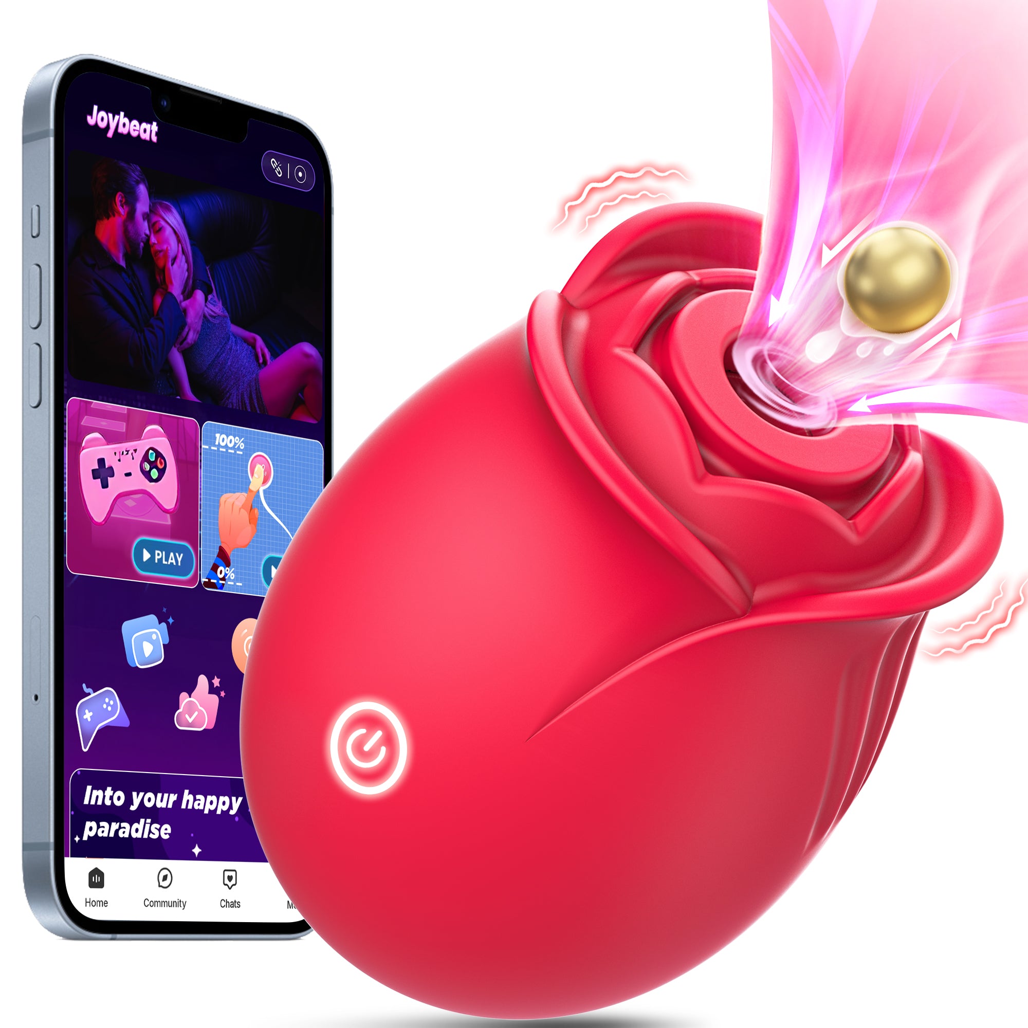 Rose Sex Toy Adult Toys - APP Control Vibrator Sex Toys Adult Toy with 9 Sucking & 9 Vibrating Modes for Women Sex Toys, Rose Sucker G Spot Vibrators Sex Games Stimulator for Woman Couples