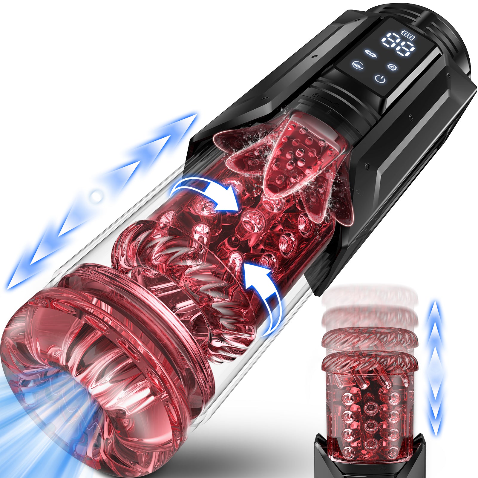 Sex Toys for Men Penis Pump - EINSEO Full Waterproof Male Masturbator Stroker with 7 Sucking Thrusting Rotating & 7 Licking Vibrating Adult Toys, Pocket Pussy Mens Sex Toy Blowjob Sex Machine
