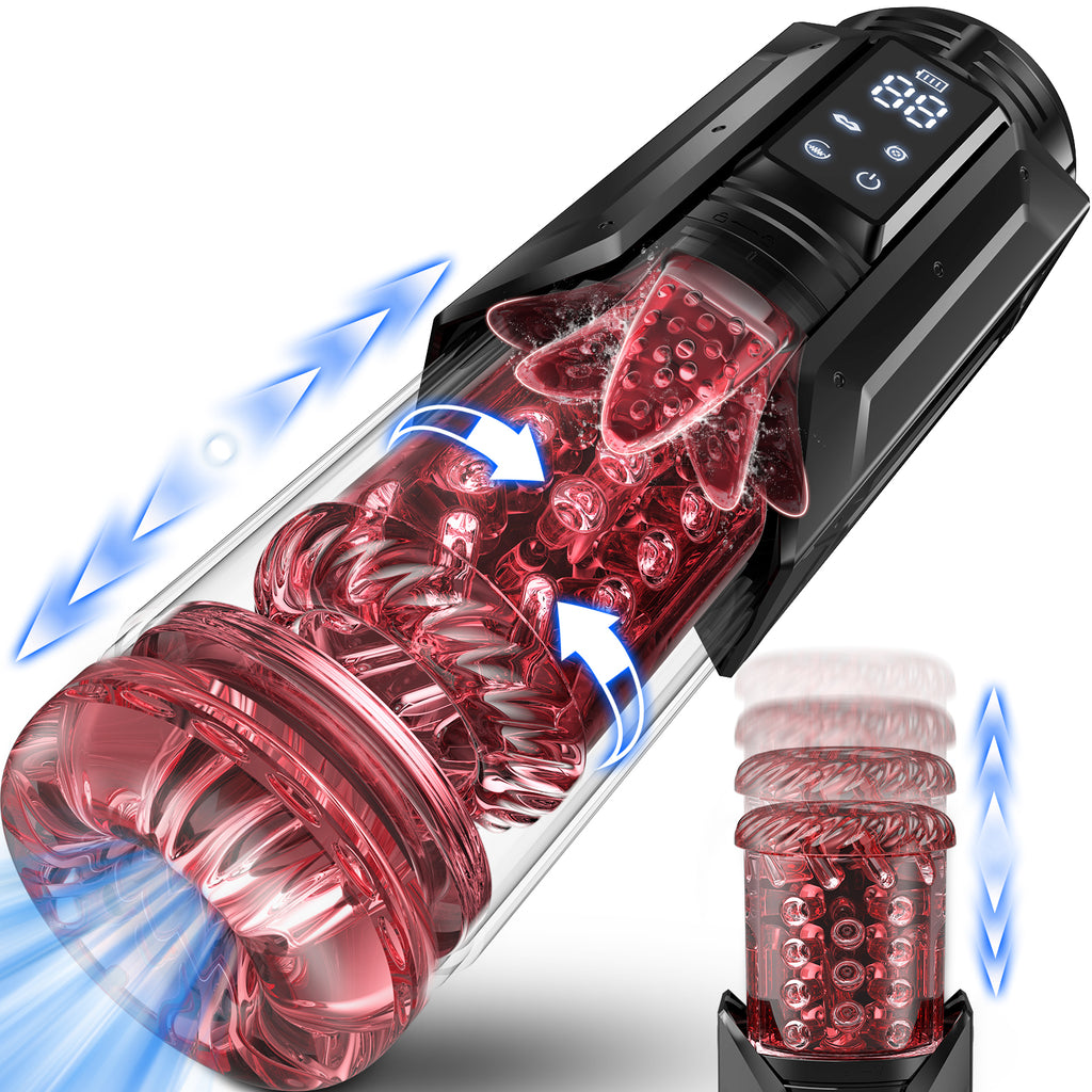 Sex Toys for Men Penis Pump - EINSEO Full Waterproof Male Masturbator Stroker with 7 Sucking Thrusting Rotating & 7 Licking Vibrating Adult Toys, Pocket Pussy Mens Sex Toy Blowjob Sex Machine