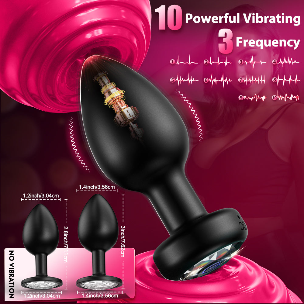 Anal Plug Vibrating Butt Plug, Adult Sex Toys 3PCS Silicone Anal Plugs, Anal Sex Toys with Remote Control 10 Vibrating Vibrator for Men Women, Anal Toys Adult Sex Toy & Games Prostate Massager