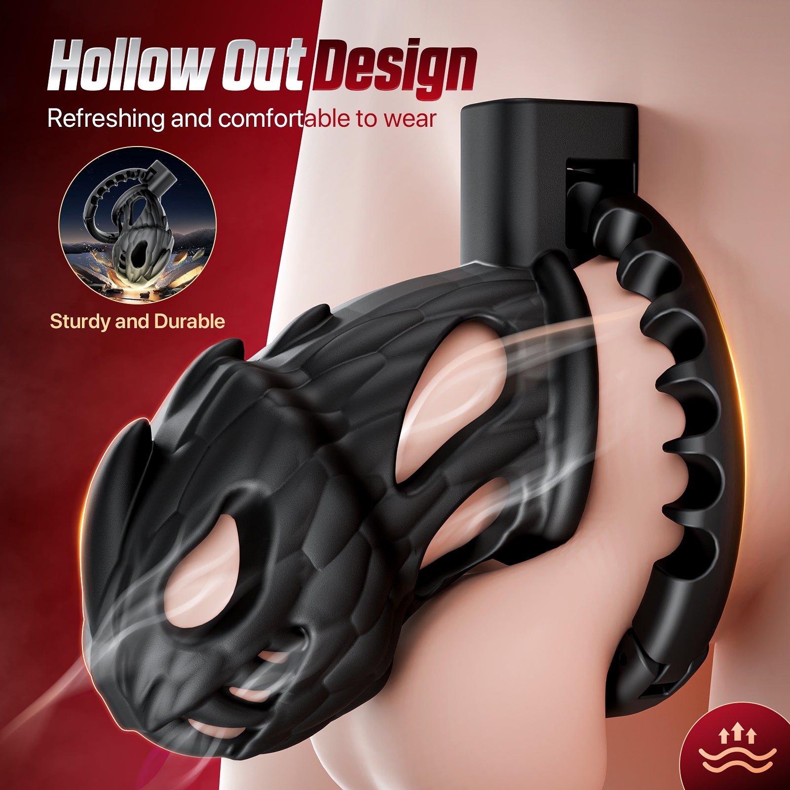 Male Chastity Cage, Large Lightweight Chastity Device with Adjustable 8 Sizes and Invisible Lock, Man Penis Exercise Bondage Gear & Accessories Sex Toys for Men Female Adult Toy