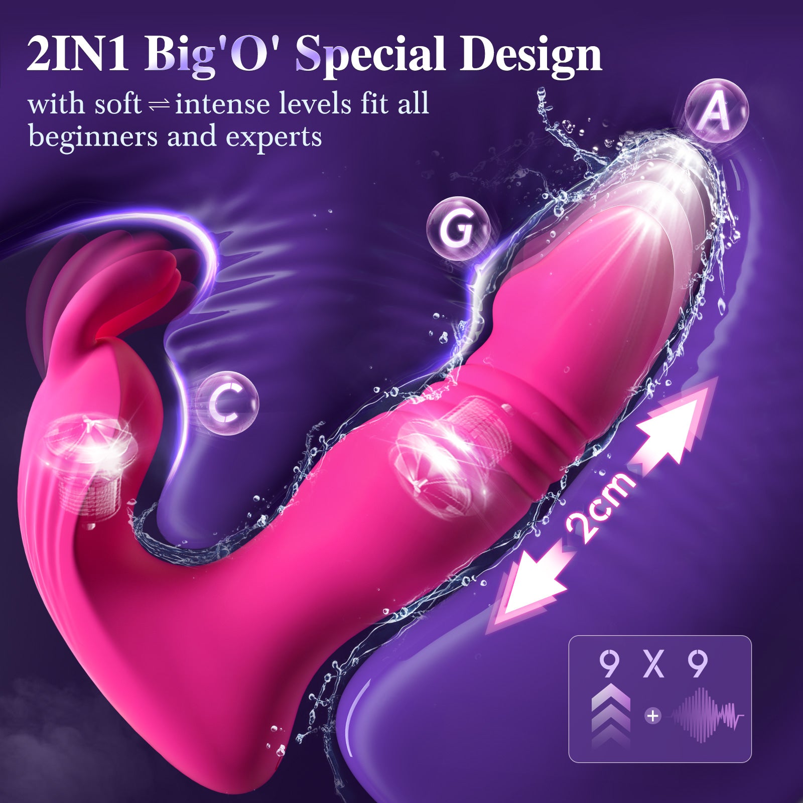 Wearable Vibrator for Women Sex Toys - 3IN1 App Remote Control Vibrator Wearable, Adult Toys with 9 Bunny Vibrators & 9 Thrusting Dildos Vibrater Sex Toy