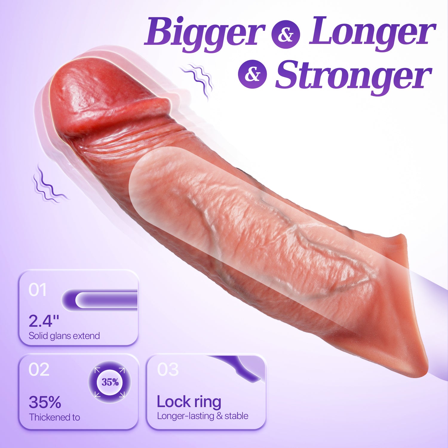 Penis Sleeve Cock Sleeve Vibrator - FYSHAVO 4IN1 Realistic Adult Male Sex Toys for Men Penis Extender Vibrating Cock Ring 9 Modes, App Remote Control, Elastic Penis Ring to Enlarge for Men Couples