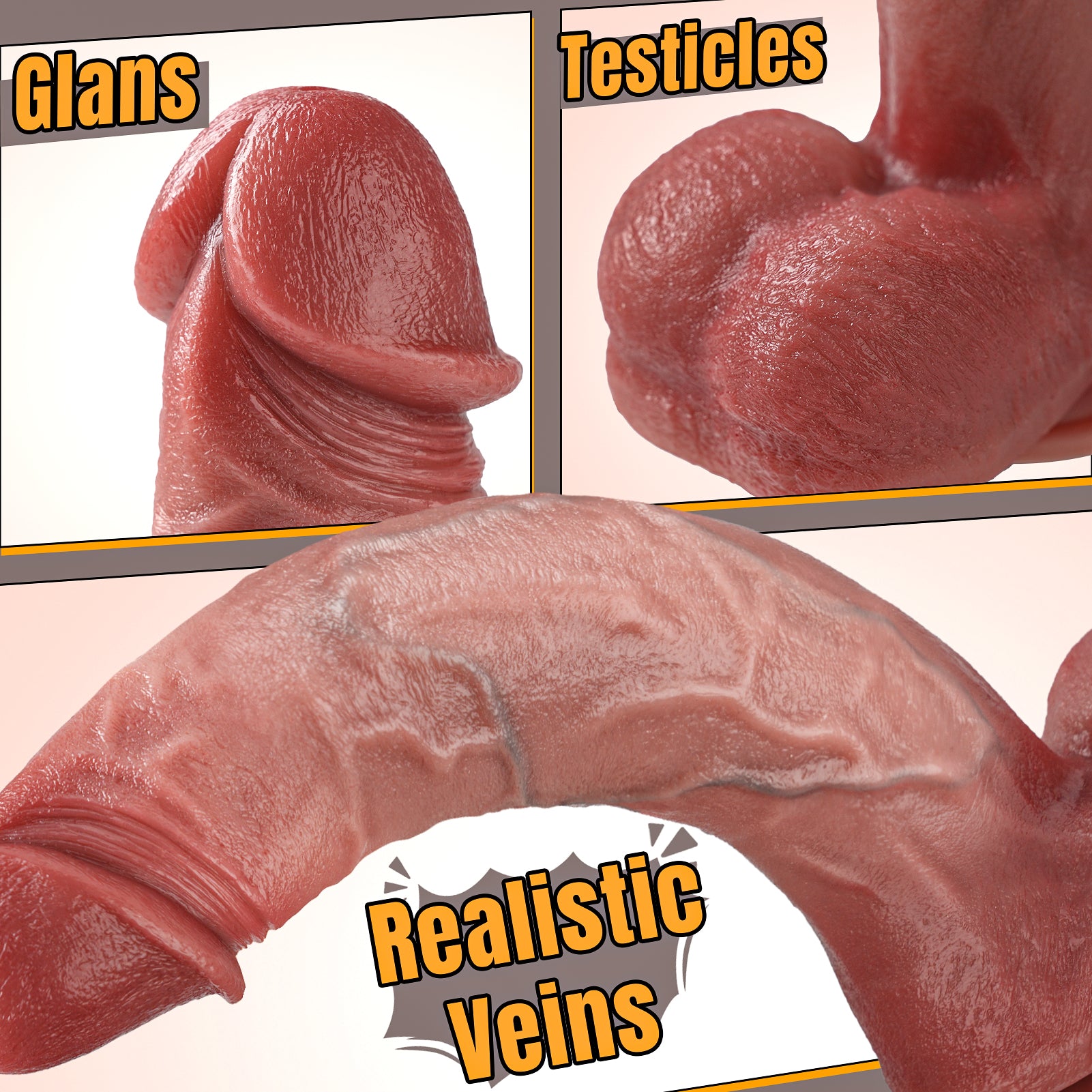 Realistic Huge Dildo Sex Toys - Coocfan 10.8" Dual-Layer Silicone Big Dildos Lifelike Giant Dildo for G Spot and Anal Play with Suction Cup, Big Adult Penis Sex Toys for Women Men Couples Sexual