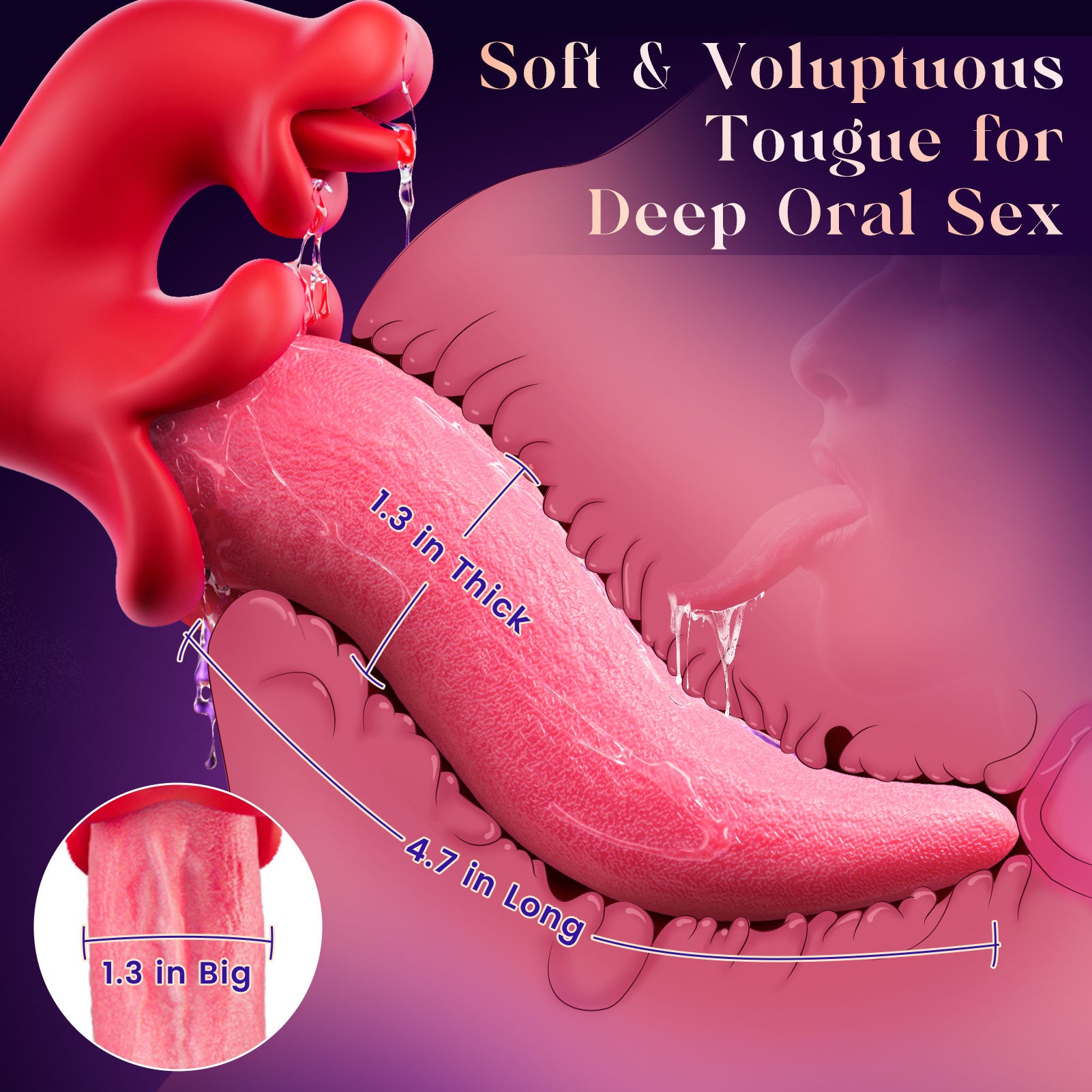 Vibrator Tongue Toy for Women - Sex Toys Thursting Vibrators Dildo with 9 Licking Swing Sucking & 9 Vibrating Mode, Rose Toy G Spot Rabbit Clit Adult Toys Dildos for Female Couples Games