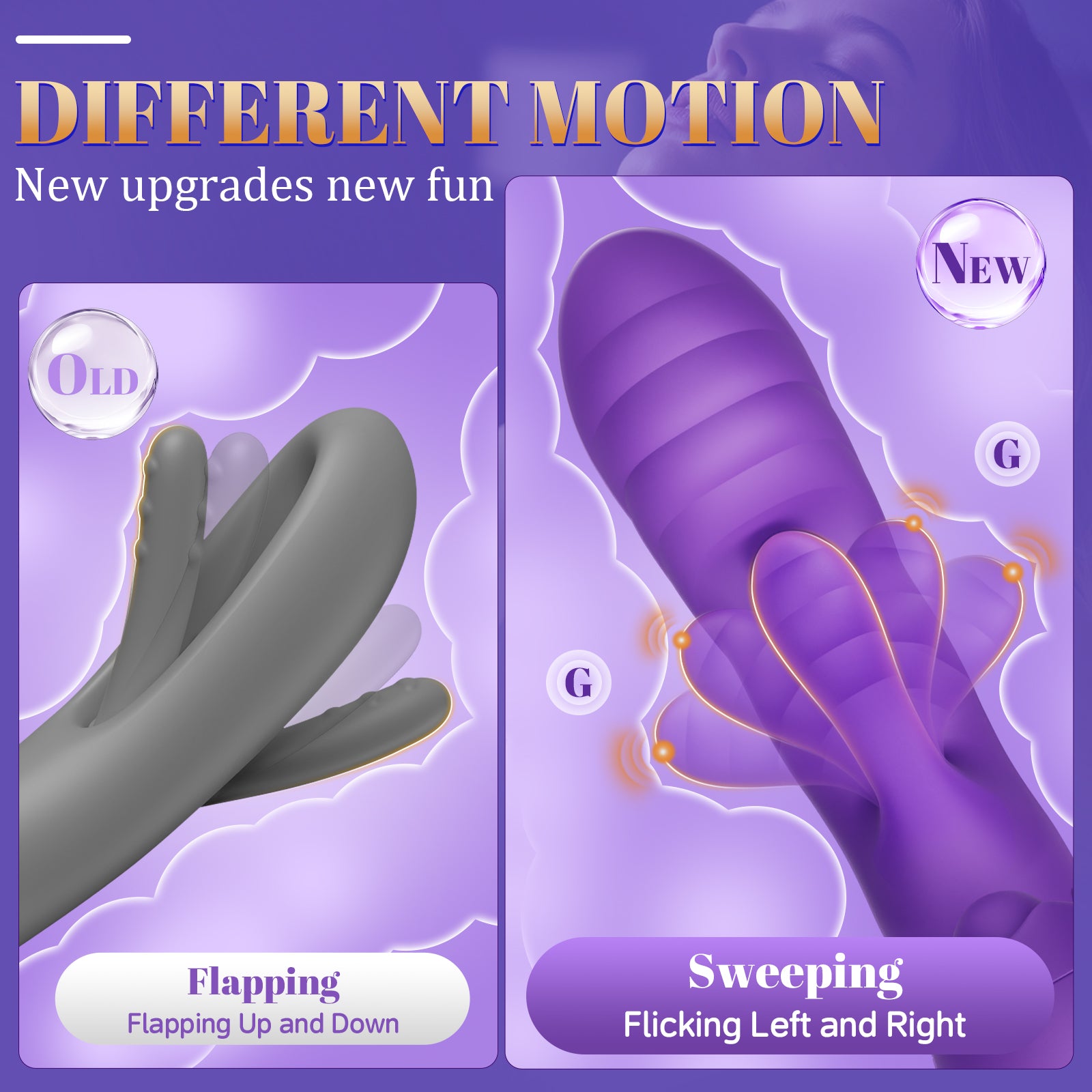 Flapping Vibrator G Spot Vibrator - 3 in 1 Rabbit Vibrator Women Sex Toys with 5 Flapping, Tapping & Vibrating Modes, Thrusting Female Vibrator Sex Toy LCD Display Adult Toys for Couples