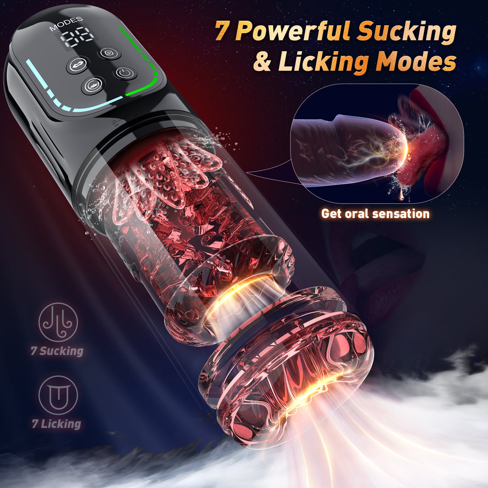 Male Masturbator Adult Toys, Penis Pump Male Sex Toys for Men Pocket Pussy 7 Thrusting Rotating Vibrating Sucking Licking Stroker LCD Sex Machine Games Adult Sex Toy with APP