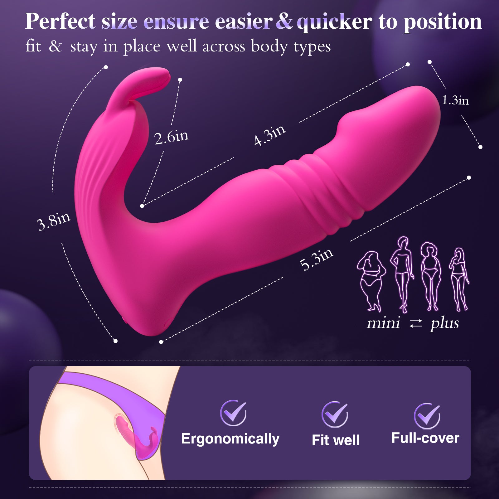 Wearable Vibrator for Women Sex Toys - 3IN1 App Remote Control Vibrator Wearable, Adult Toys with 9 Bunny Vibrators & 9 Thrusting Dildos Vibrater Sex Toy