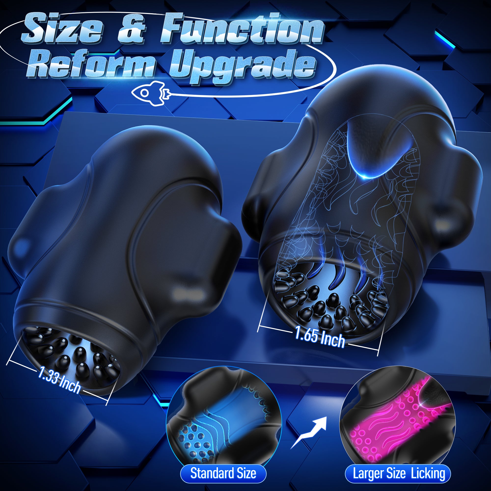 Male Maturbator Sex Toys for Men Glans Trainer - baiwatt Male Sex Toy with 10 Licking Vibrating Blowjob & 3 Motors Stroker & Global Social App for 360° Pocket Pussy Sleeve Wrap, Adult Sex Toy for Men