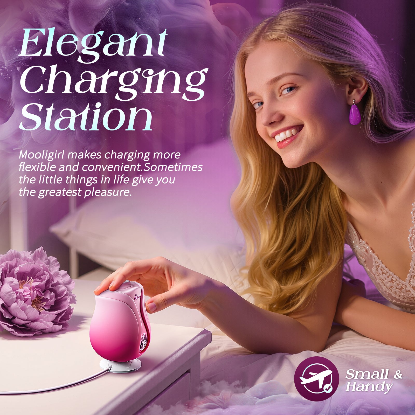 MOOLIGIRL Rose Sex Toy Sucking Vibrator - Womens Sex Toys Adult Toy with 10 Sucking & Vibrating Modes, APP Control Rose Toy Nipple Clit Sucker G Spot Vibrators, Adult Sex Toy Tool for Couples Female