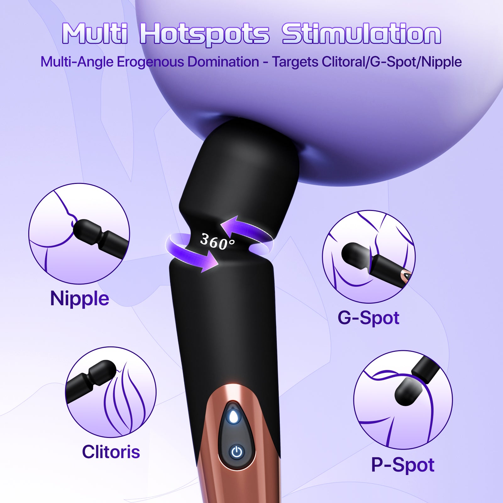 Vibrator Wand Womens Sex Toys - MOOLIGIRL 12" Cordless Full-Body Personal Massager, 10 Powerful Vibration Modes Adult Sex Toy for Clitoral Anal Nipple, Quiet Handheld Vibrators for Female Couples