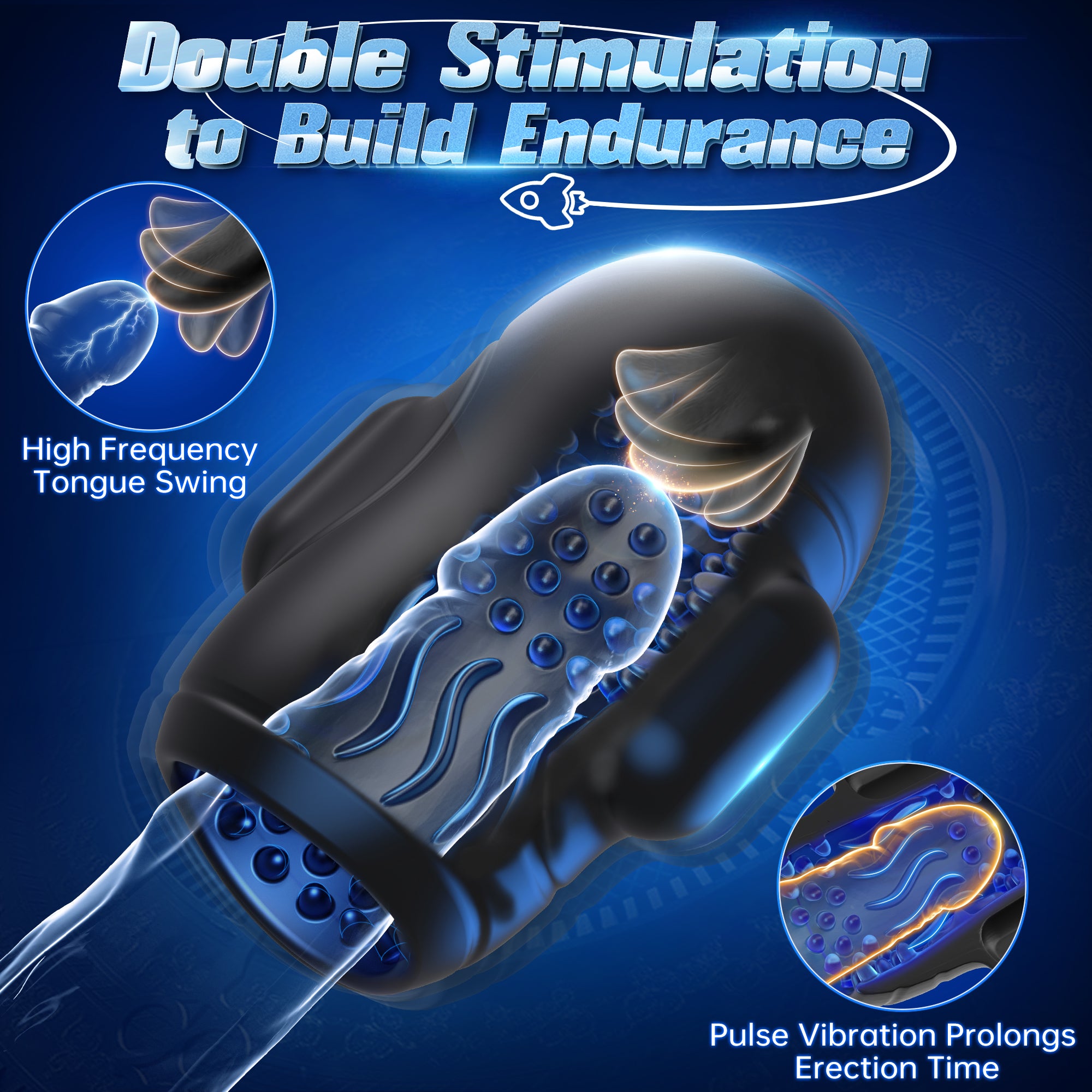 Male Maturbator Sex Toys for Men Glans Trainer - baiwatt Male Sex Toy with 10 Licking Vibrating Blowjob & 3 Motors Stroker & Global Social App for 360° Pocket Pussy Sleeve Wrap, Adult Sex Toy for Men