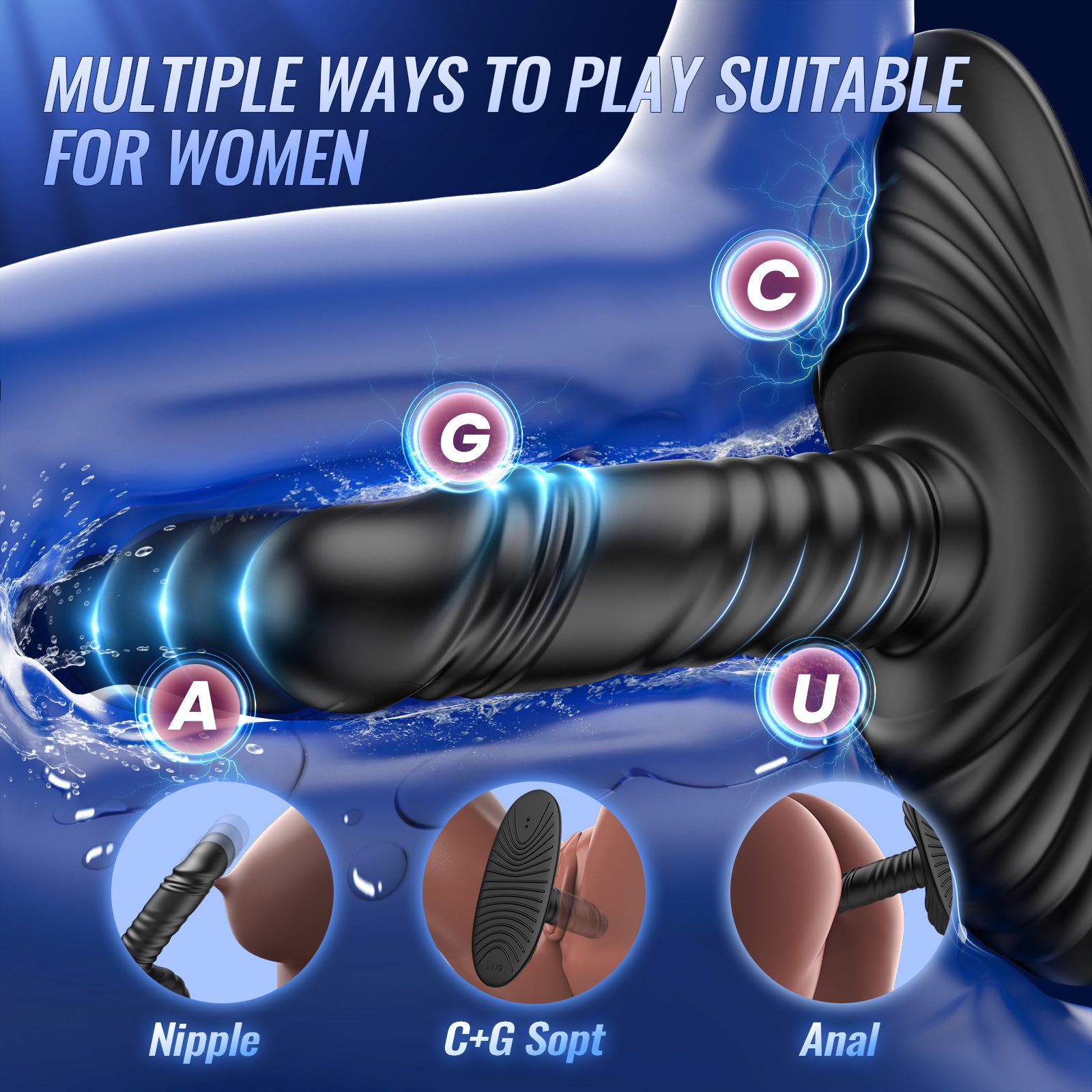Prostate Massager Anal Toys Anal Dildo, BEISAR Grinder Male Sex Toys for Men Women Sex Toy Butt Plug Anal Plug 9 Vibrating 3 Thrusting, Adult Toys G Spot Vibrator Ride Anal Beads for Couples Sex Chair
