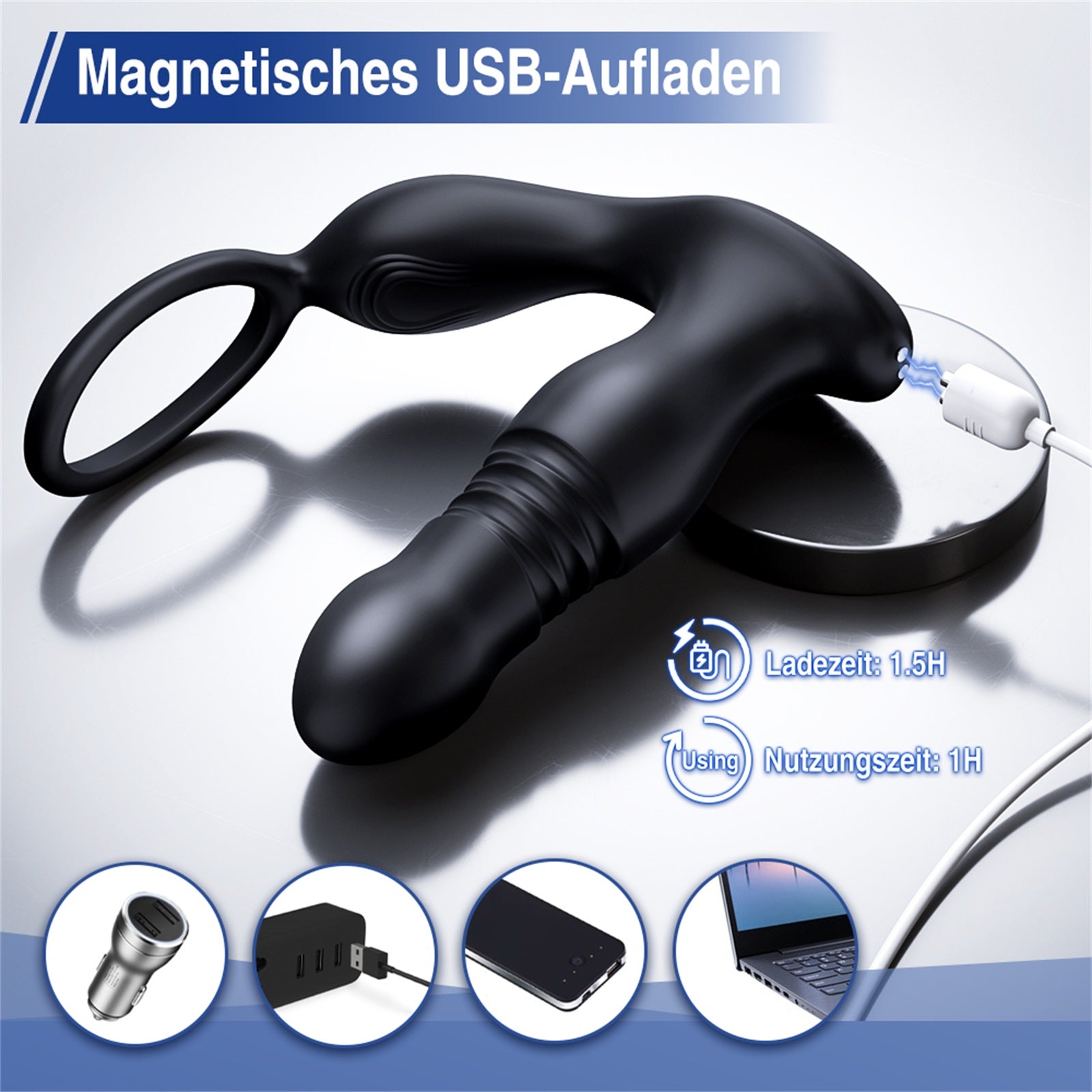 BEISAR Prostate Massager Anal Vibrator Thrusting Vibrating 7 Modes with Cock Ring Anal Plug Anal Sex Toys P Spot Massager Male Sex Toys for Men Enema Dildos Women Couples Remote Control Anal Beads