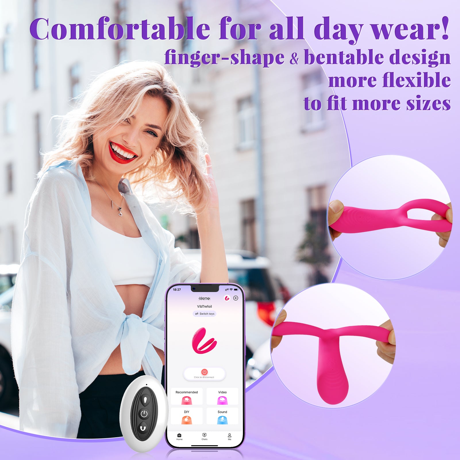 Wearable Remote Control Vibrator - BIG SHOCKED Adult Sex Toys for Women Couples Female Sex Toy G Spot Vibrater Clitoral Penis Vibrators with 10 Powerful Vibrating Dildo Sexual Pleasure Tools for Women