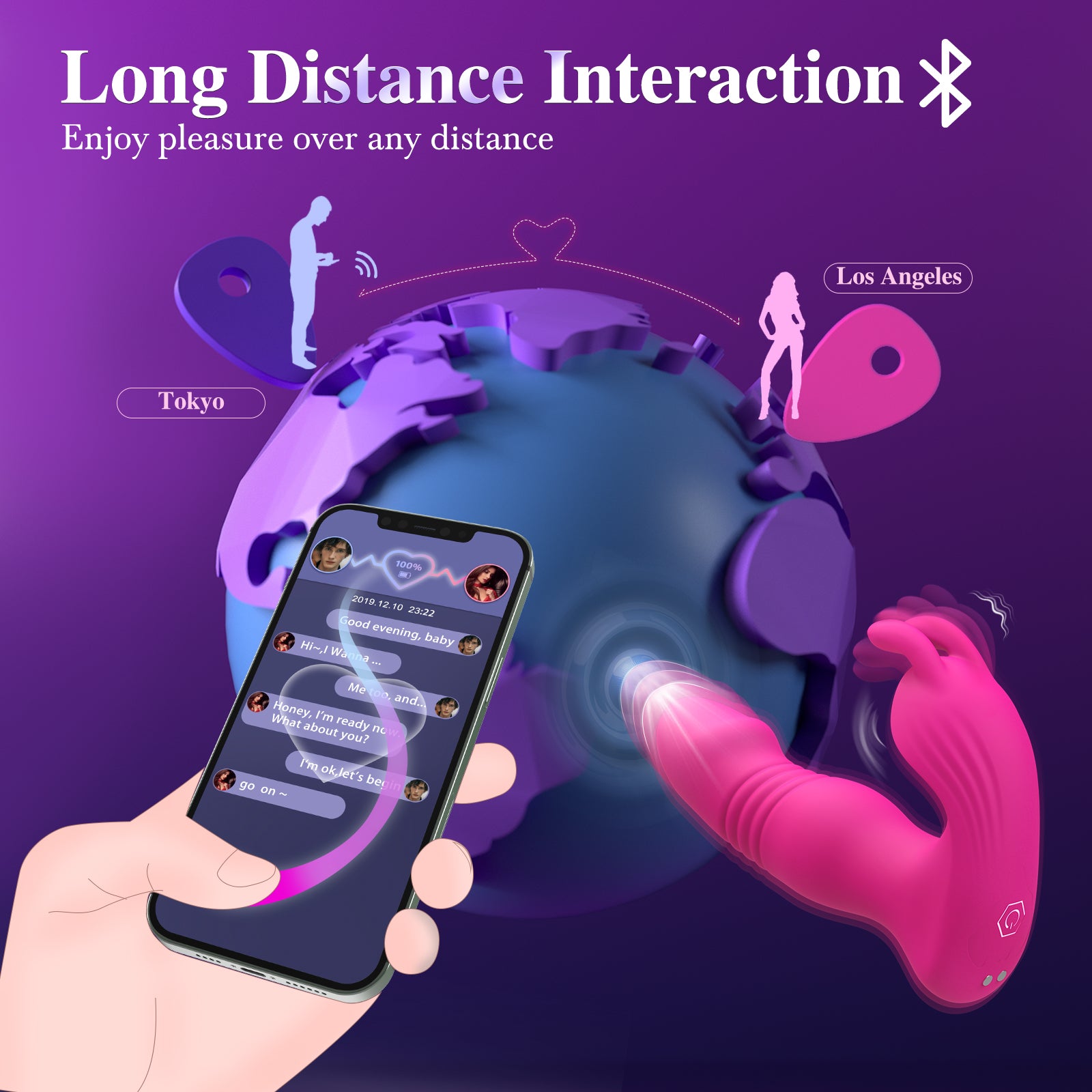 Wearable Vibrator for Women Sex Toys - 3IN1 App Remote Control Vibrator Wearable, Adult Toys with 9 Bunny Vibrators & 9 Thrusting Dildos Vibrater Sex Toy