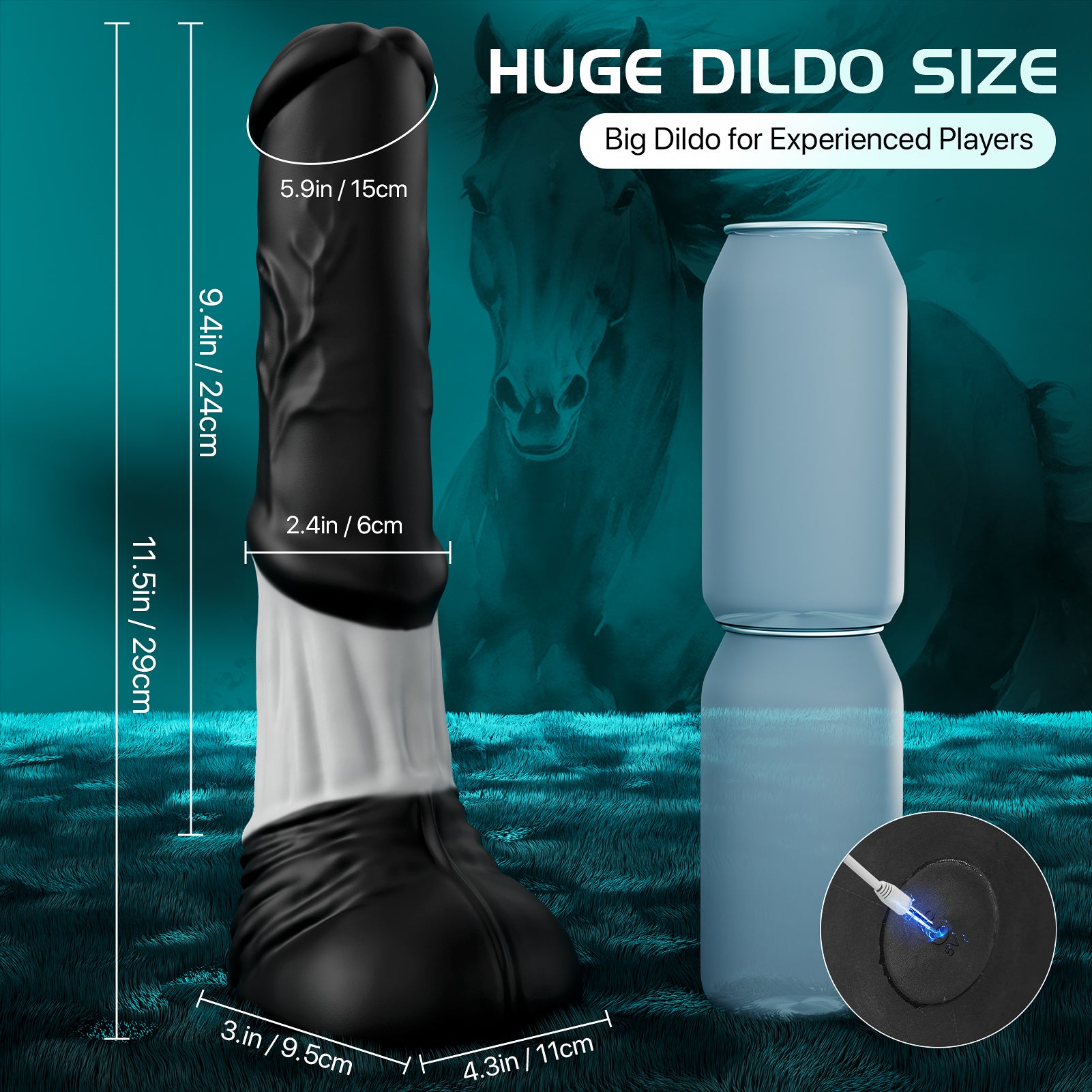 Thrusting Horse G-spot Dildo Vibrator - FYSHAVO 11.8" 4IN1 Monster Big Dildo with Thrust & Vibrations, Fantasy Long Dildo App & Remote Control, Suction Cup U & Anal Dildos Adult Sex Toys & Games