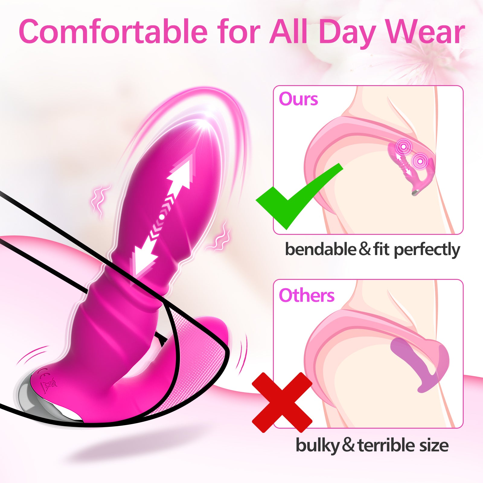 BEISAR Thrusting Prostate Massager Male Sex Toys for Men - 3IN1 Prostate Toy with 9 Thrusting Anal Toys & 9 Clit/P Spot Modes, Use for Men Anal Plug Prostate Vibrator, Female Wearable Vibrator
