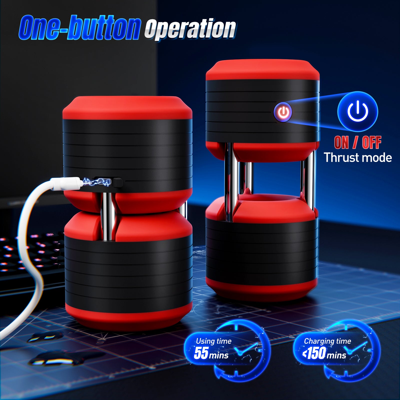 Cafatop Male Masturbator Sex Toys for Men - Male Sex Toy with 10 Vibrating Modes Blowjob Sex Machine Stroker for Penis Training Stimulation Increase Endurance, Double Side Adult Toy for Men Pleasure
