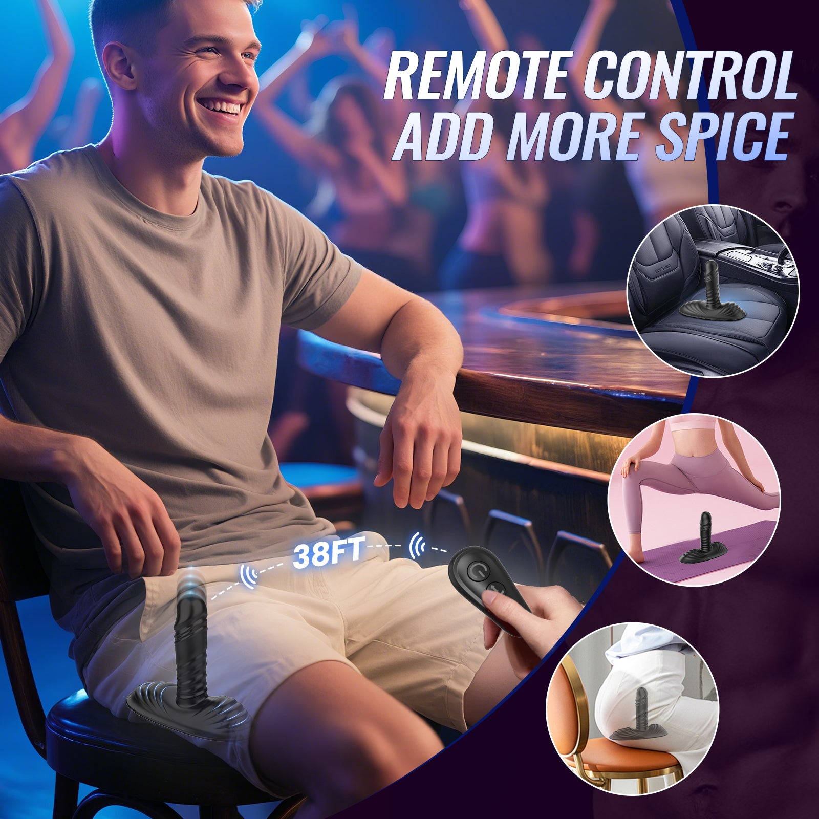 Prostate Massager Anal Toys Anal Dildo, BEISAR Grinder Male Sex Toys for Men Women Sex Toy Butt Plug Anal Plug 9 Vibrating 3 Thrusting, Adult Toys G Spot Vibrator Ride Anal Beads for Couples Sex Chair