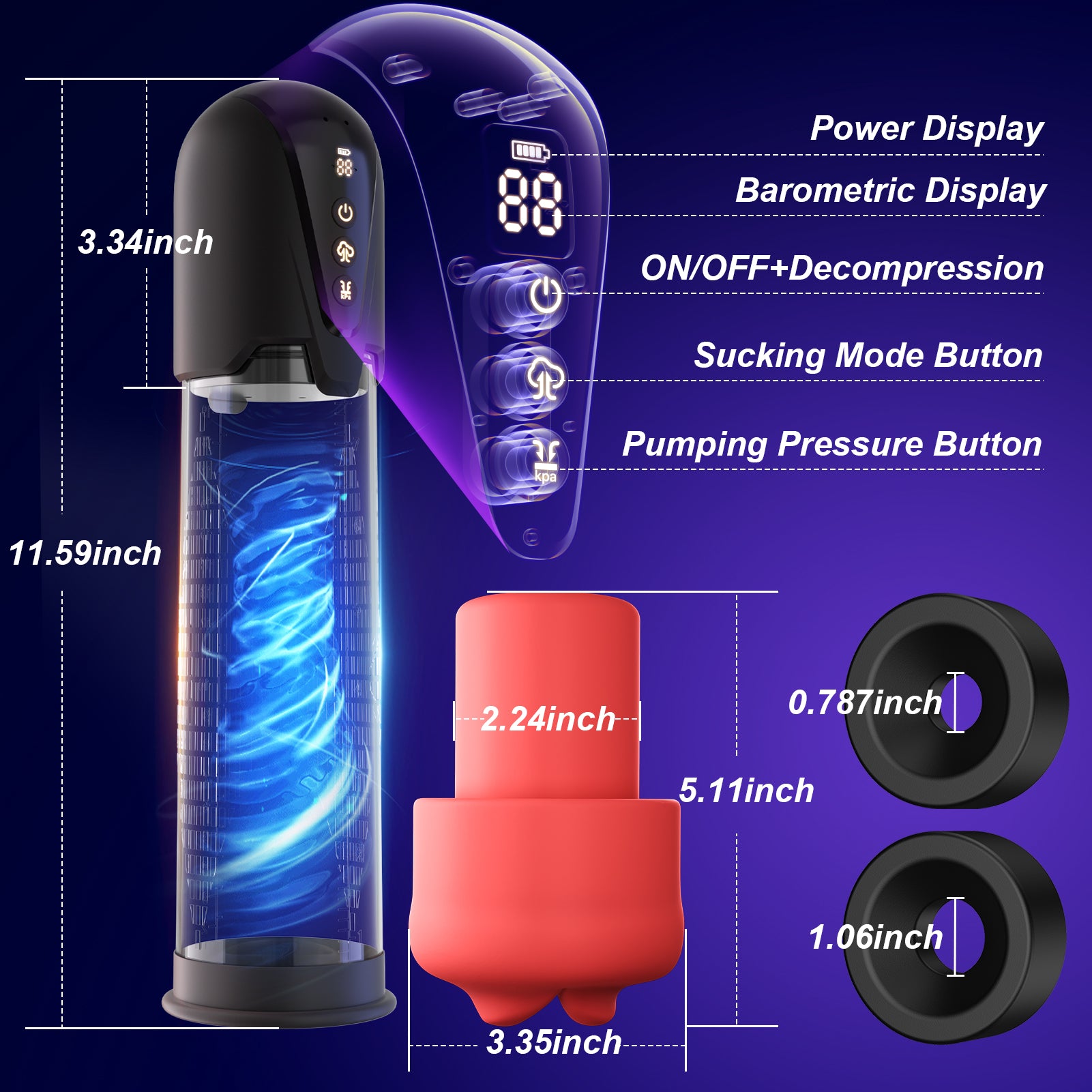 Sex Toys for Men Penis Pumps - Male Masturbator with Automatic Electric Sucking Enlargement- Vibration & Suction Pocket Pussy Stroker with Rose Inner Sleeve,Cafatop Penis Extender Oral Sex Toys