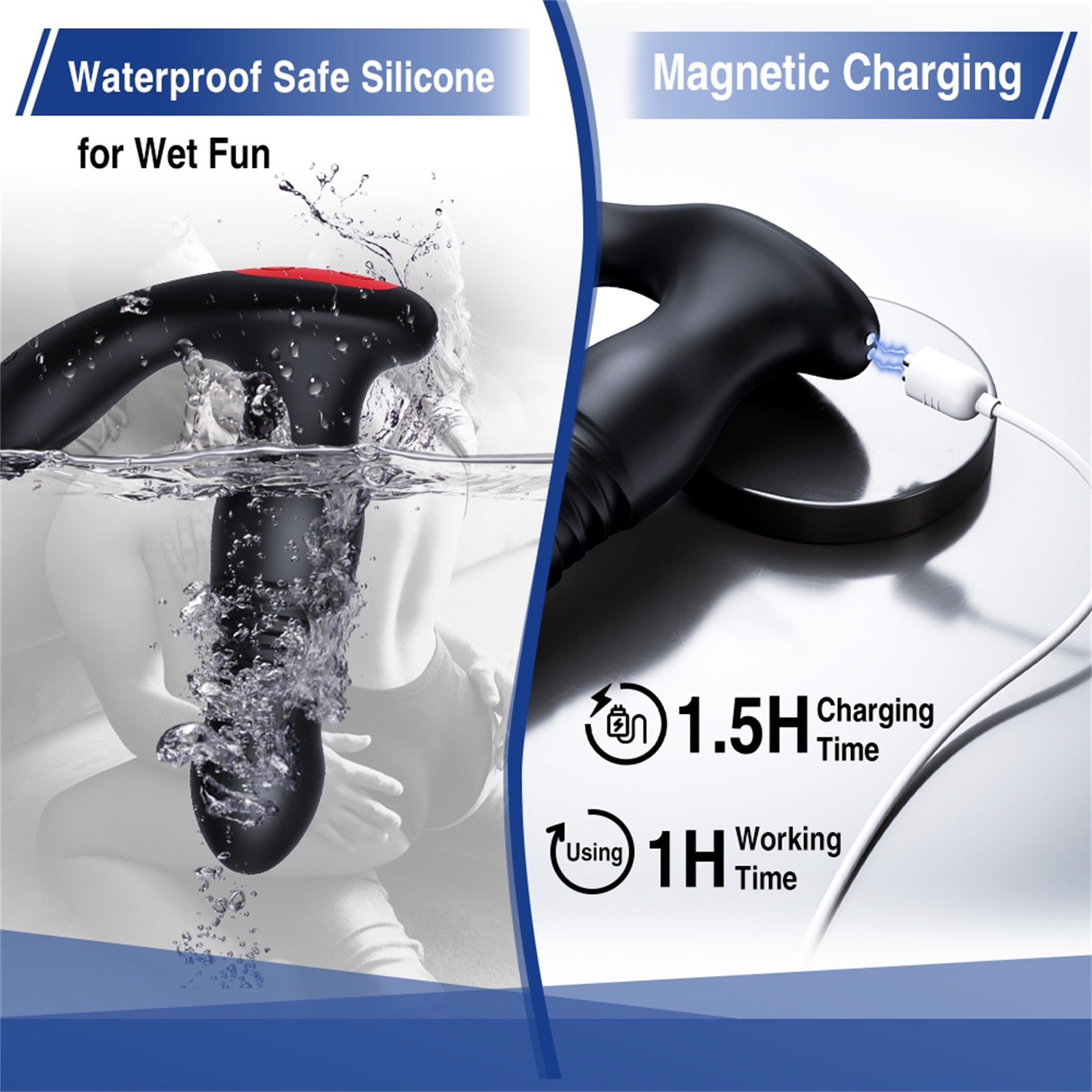 BEISAR Prostate Massager Anal Vibrator Thrusting Vibrating 7 Modes with Cock Ring Anal Plug Anal Sex Toys P Spot Massager Male Sex Toys for Men Enema Dildos Women Couples Remote Control Anal Beads