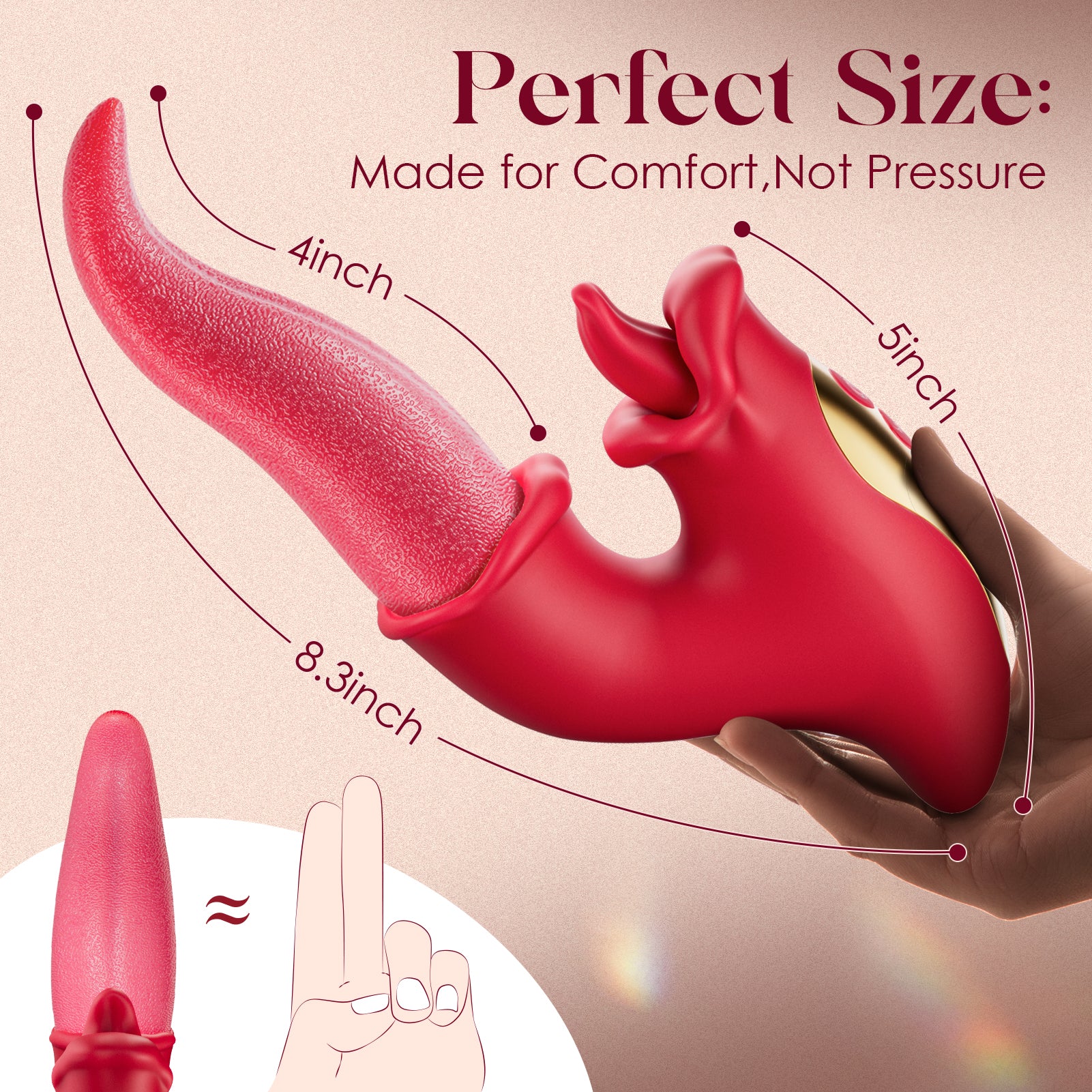 MOOLIGIRL Tongue Toy for Women - 3 in 1 Tongue Vibrator Women Sex Toys G Spot Vibrator with 10 Swinging & Vibration & Licking Modes, Female Sex Toys Thrusting Vibrator Adult Toys for Couples Sex Toy