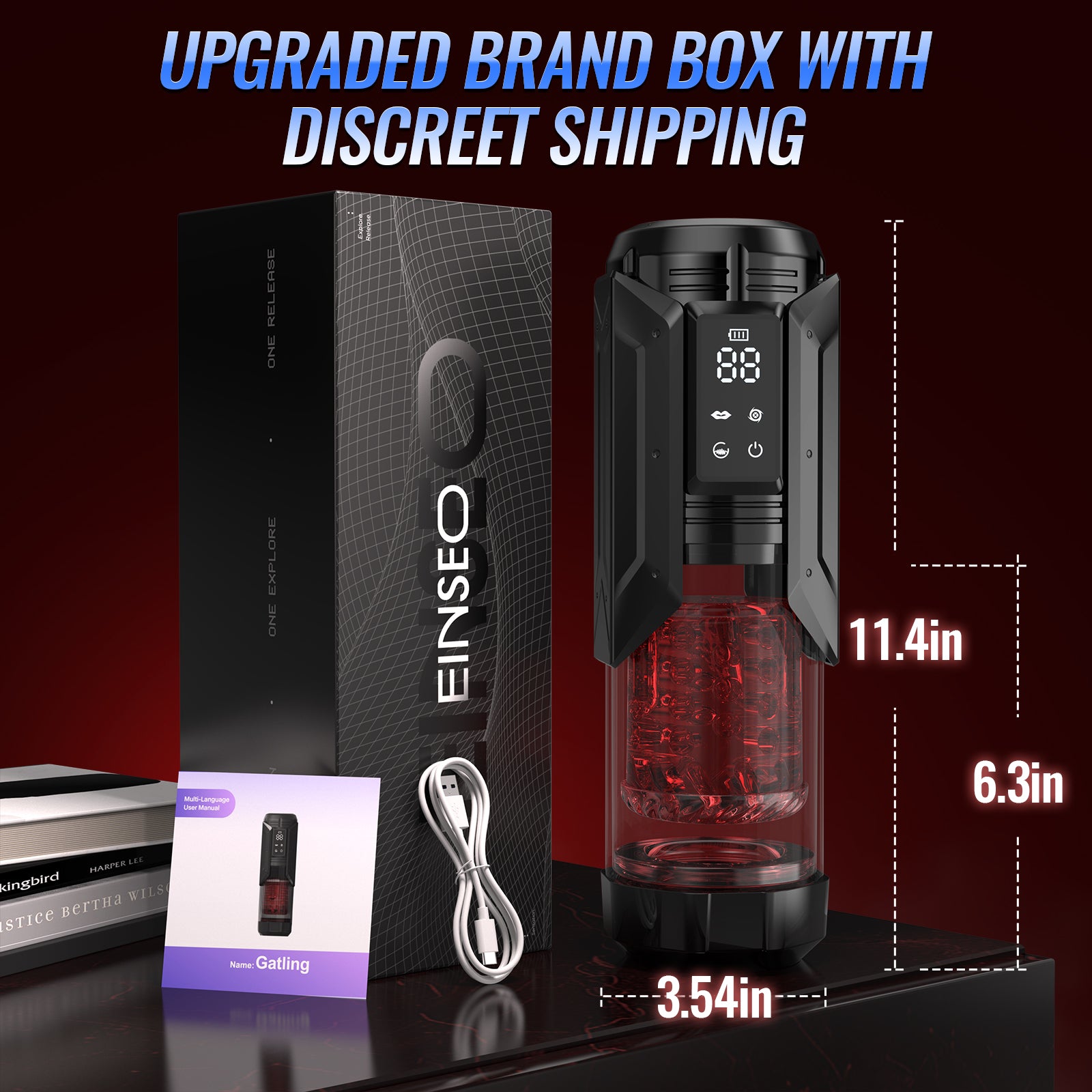 Sex Toys for Men Penis Pump - EINSEO Full Waterproof Male Masturbator Stroker with 7 Sucking Thrusting Rotating & 7 Licking Vibrating Adult Toys, Pocket Pussy Mens Sex Toy Blowjob Sex Machine