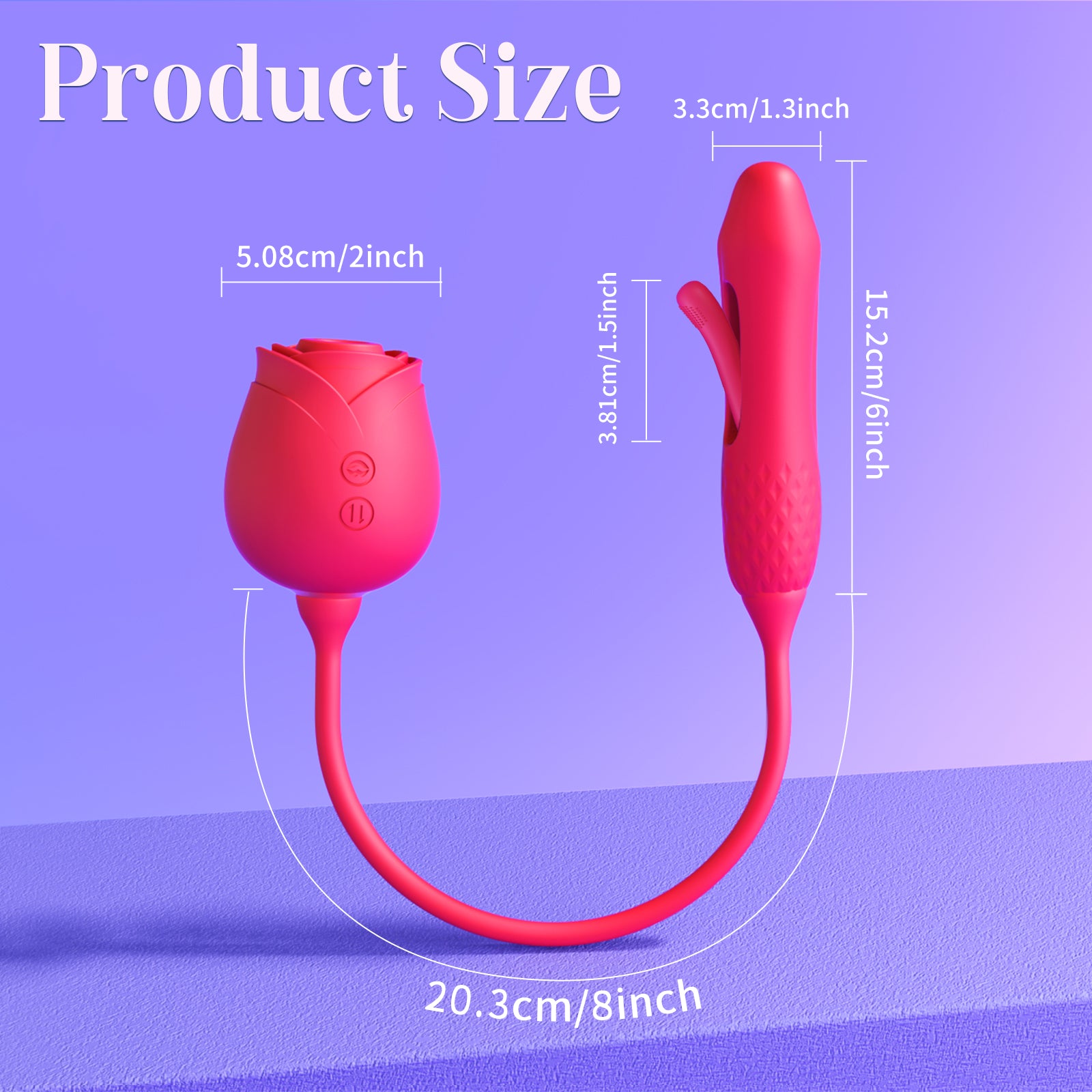Vibrator Dildo Sex Toys for Women - MOOLIGIRL Rose Sex Toy with Thrusting G Spot Vibrators & 10 Sucking Modes for Clitoral Nipple Stimulation Anal Double-Ended Dildos Adult Sex Toys Games for Couples