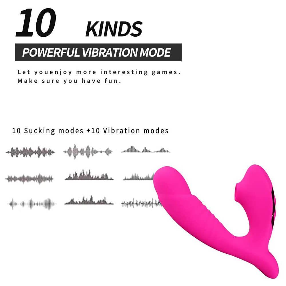 2 IN 1 Sucking Vibrator with Dildo