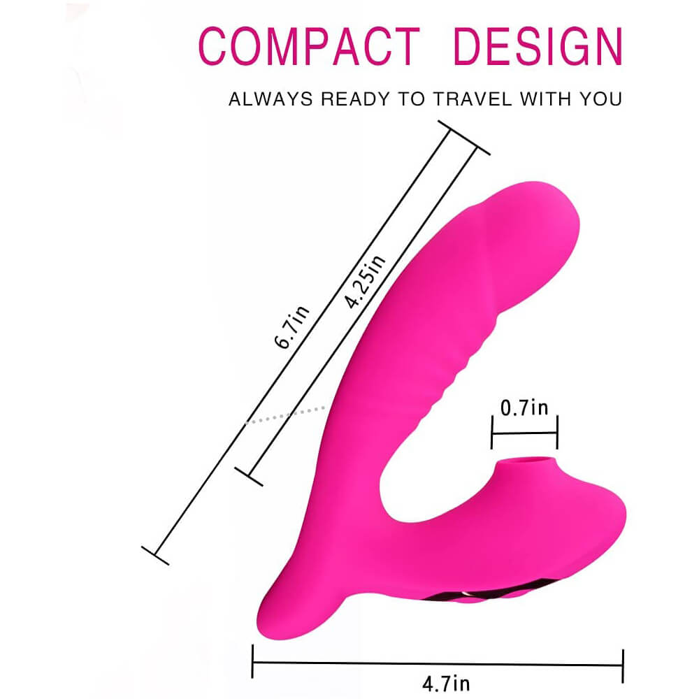 2 IN 1 Sucking Vibrator with Dildo