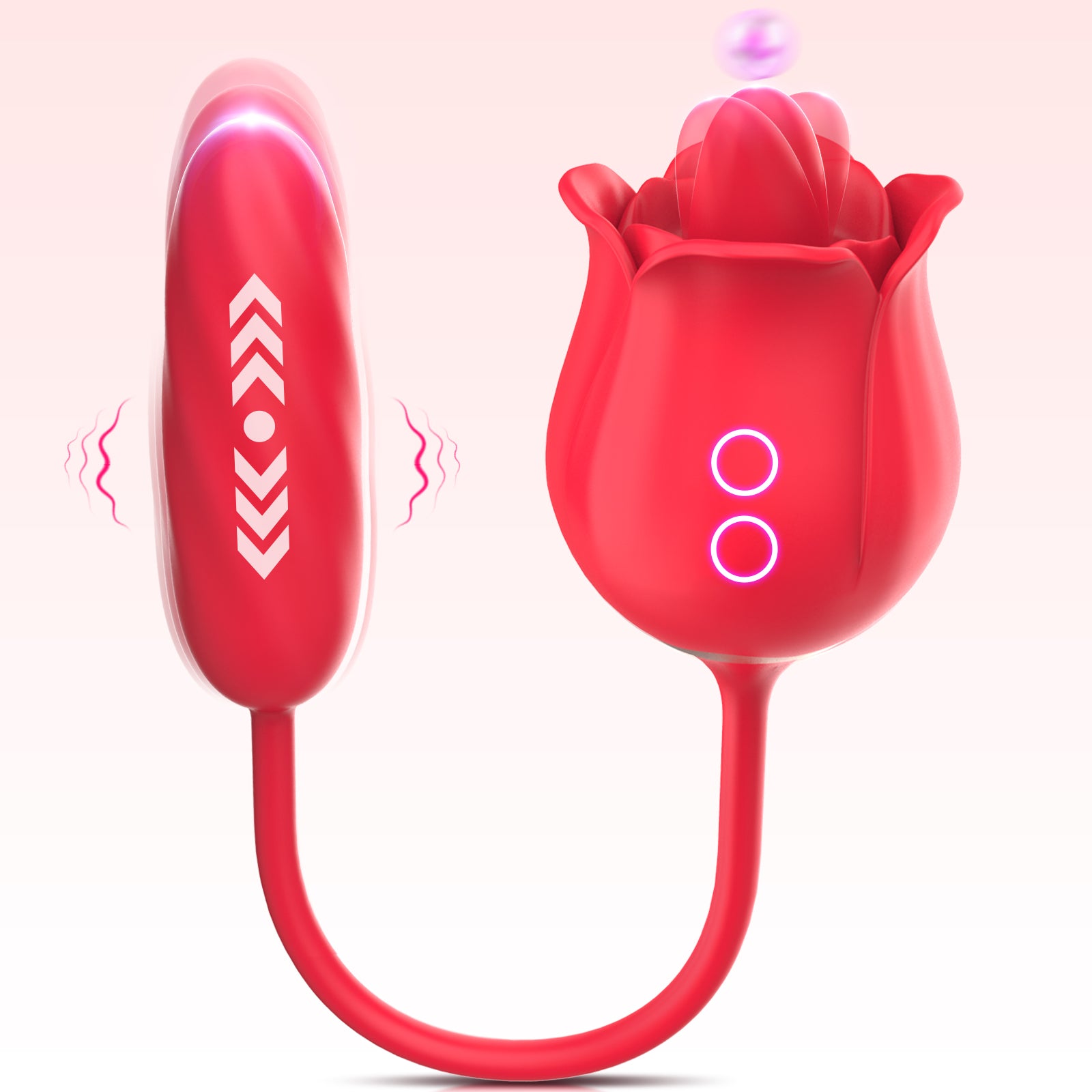 Pulsating Dildo Clitoral Stimulator Tongue Licking Rose Vibrator--Stella