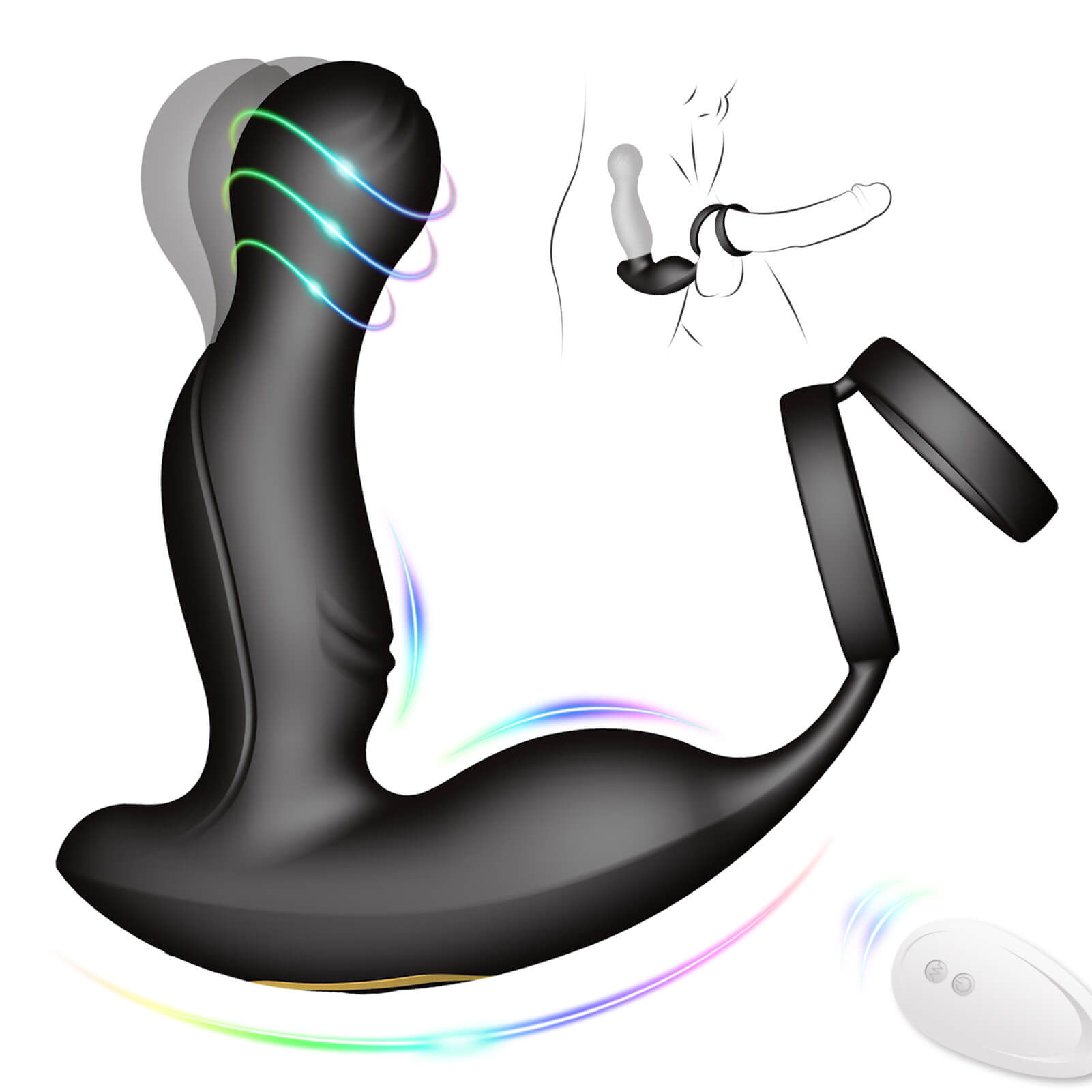 Vibrating Prostate Massager with Penis Ring-Beit