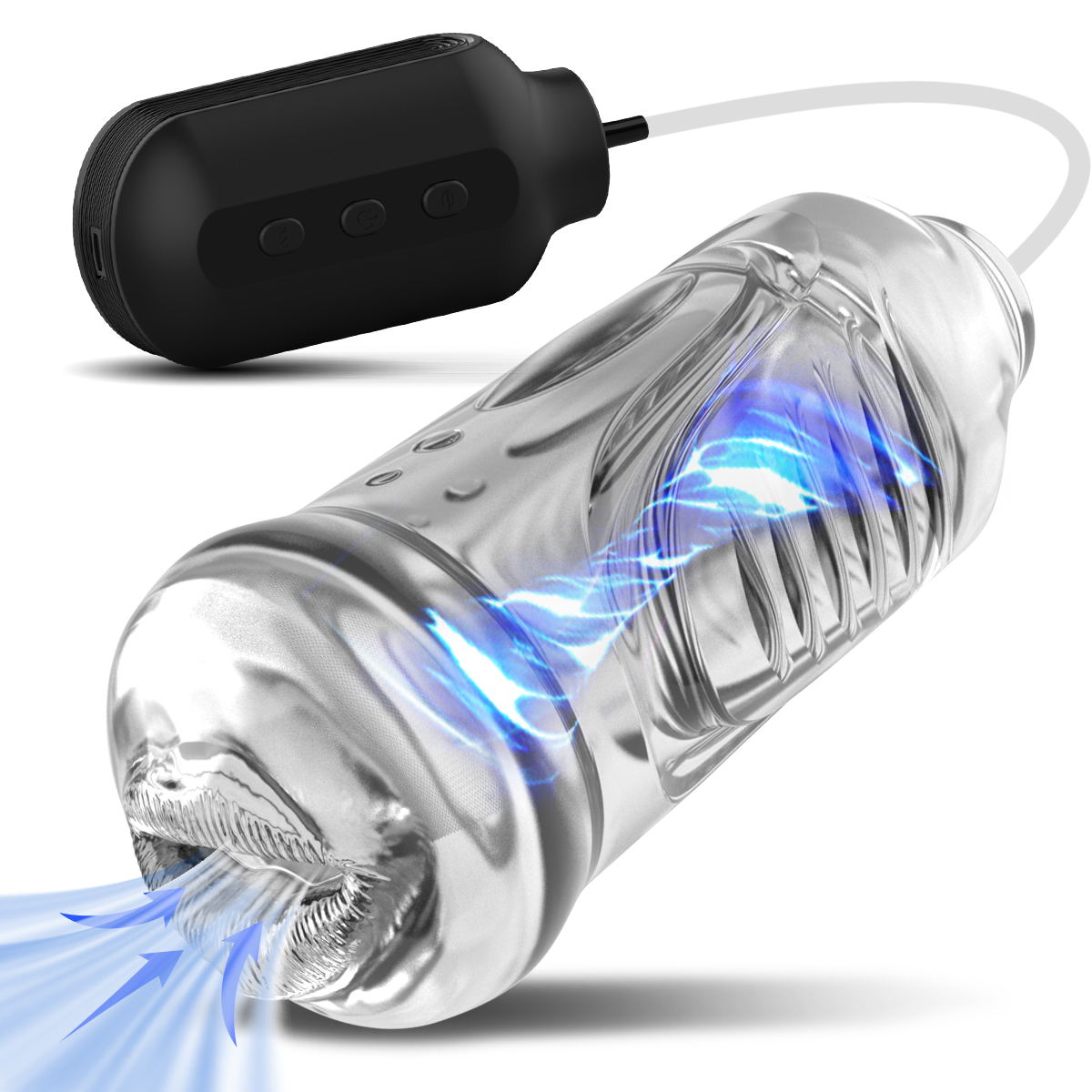 Automatic 2-in-1 Oral Masturbator with Strong Sucking and Vibrating-Bass