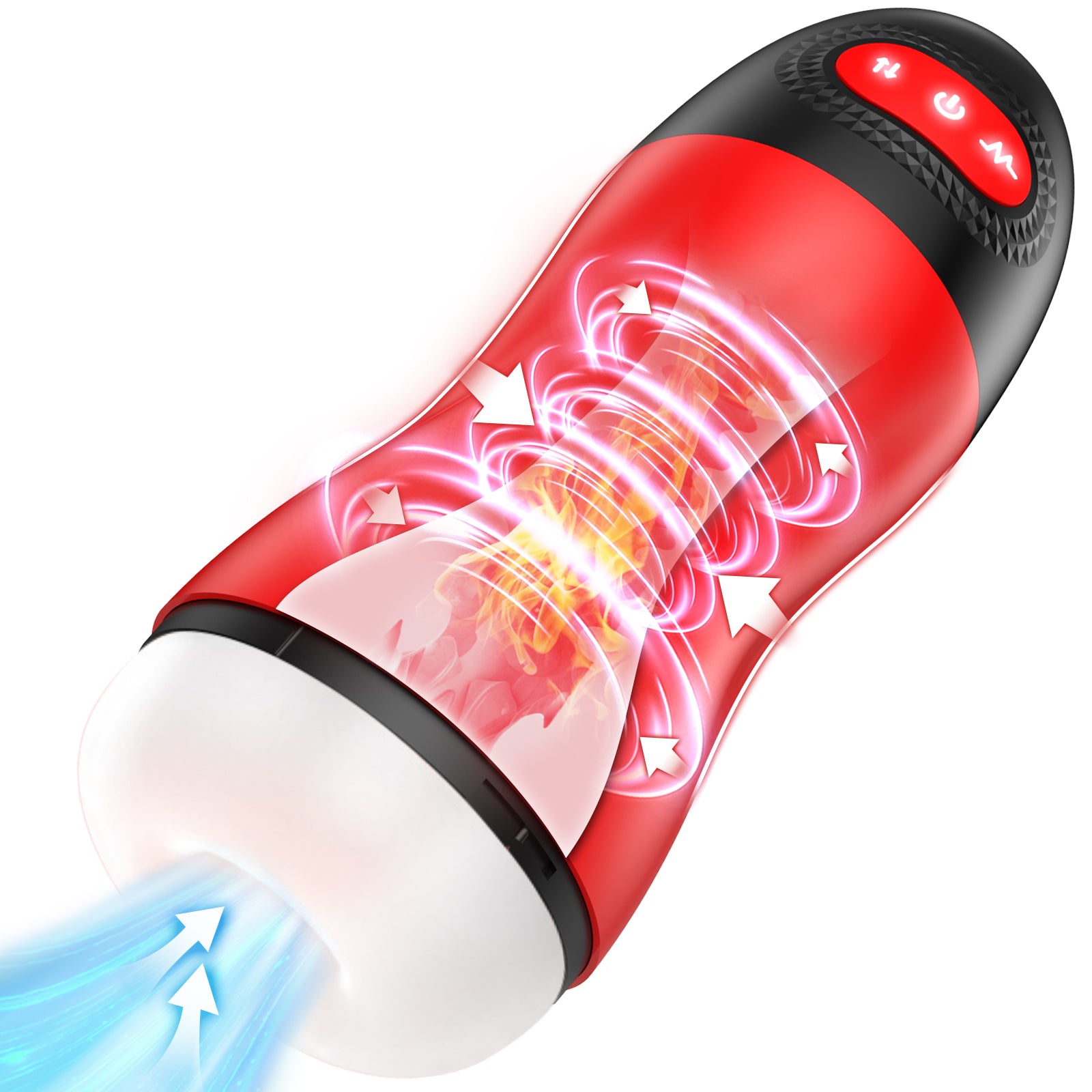 Sucking Male Masturbator Cup with 9 Suckion & 10 Vibrating & Heating for Mens--Stark