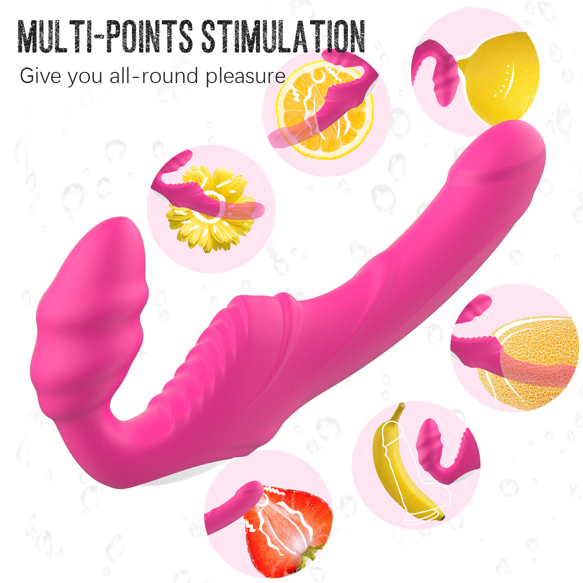 Dual Motor Dildo 180° Flexible Silicone Vibrator -Vava