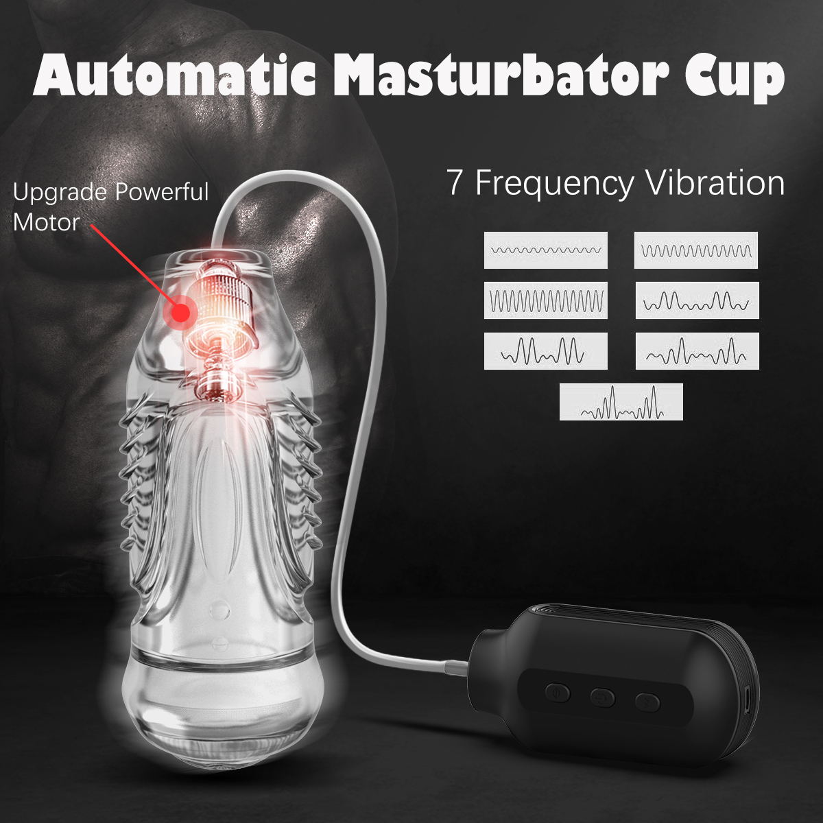 Automatic 2-in-1 Oral Masturbator with Strong Sucking and Vibrating-Bass