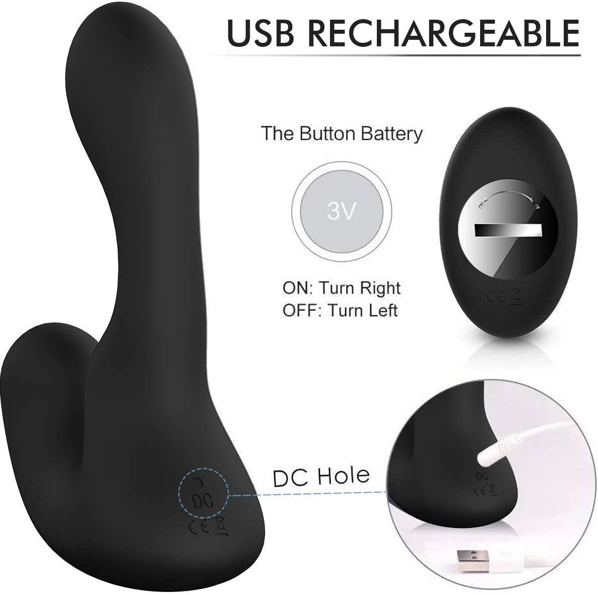 Motion Vibrating Prostate Massager with 9 Speeds Remote Controlled