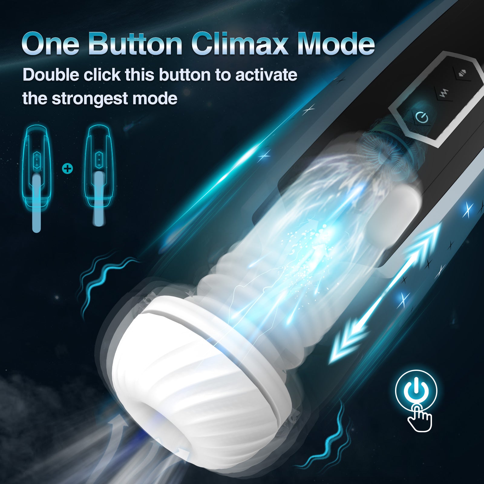 Automatic Male Masturbators with 5 Thrusting&5 Vibrating Modes--Galaxy