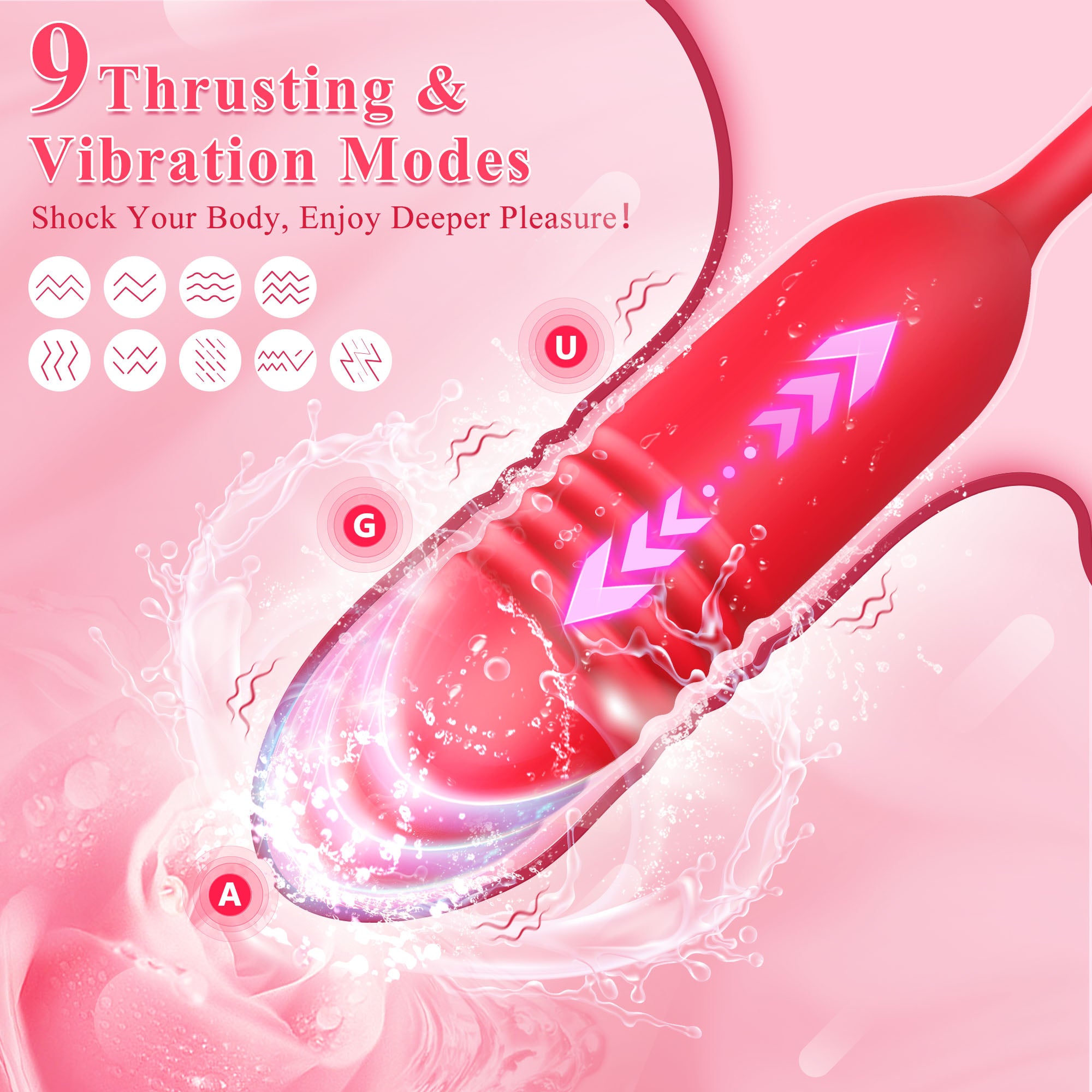 Upgraded Rose Sex Sucker with 18 Sucking Thrusting Dildo--Susan