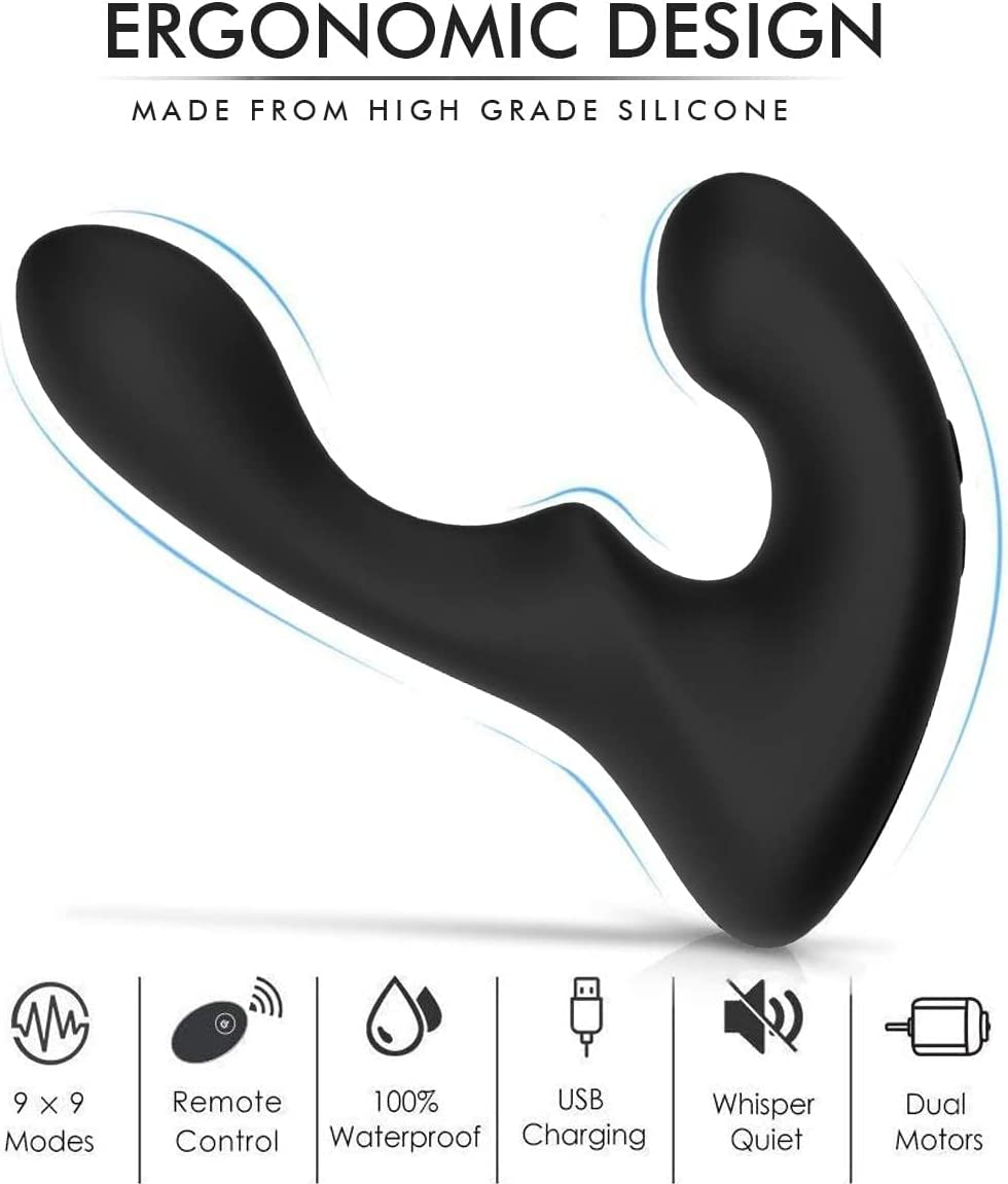 Motion Vibrating Prostate Massager with 9 Speeds Remote Controlled