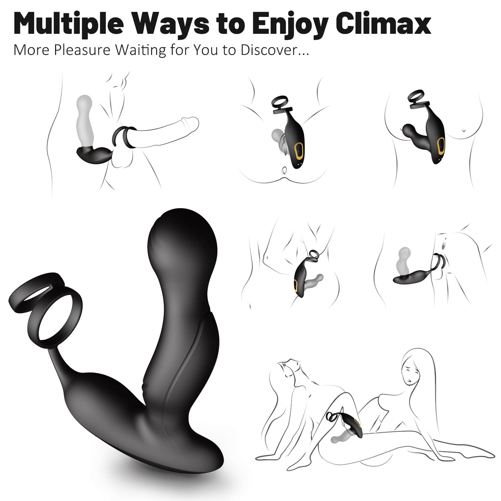 Vibrating Prostate Massager with Penis Ring-Beit