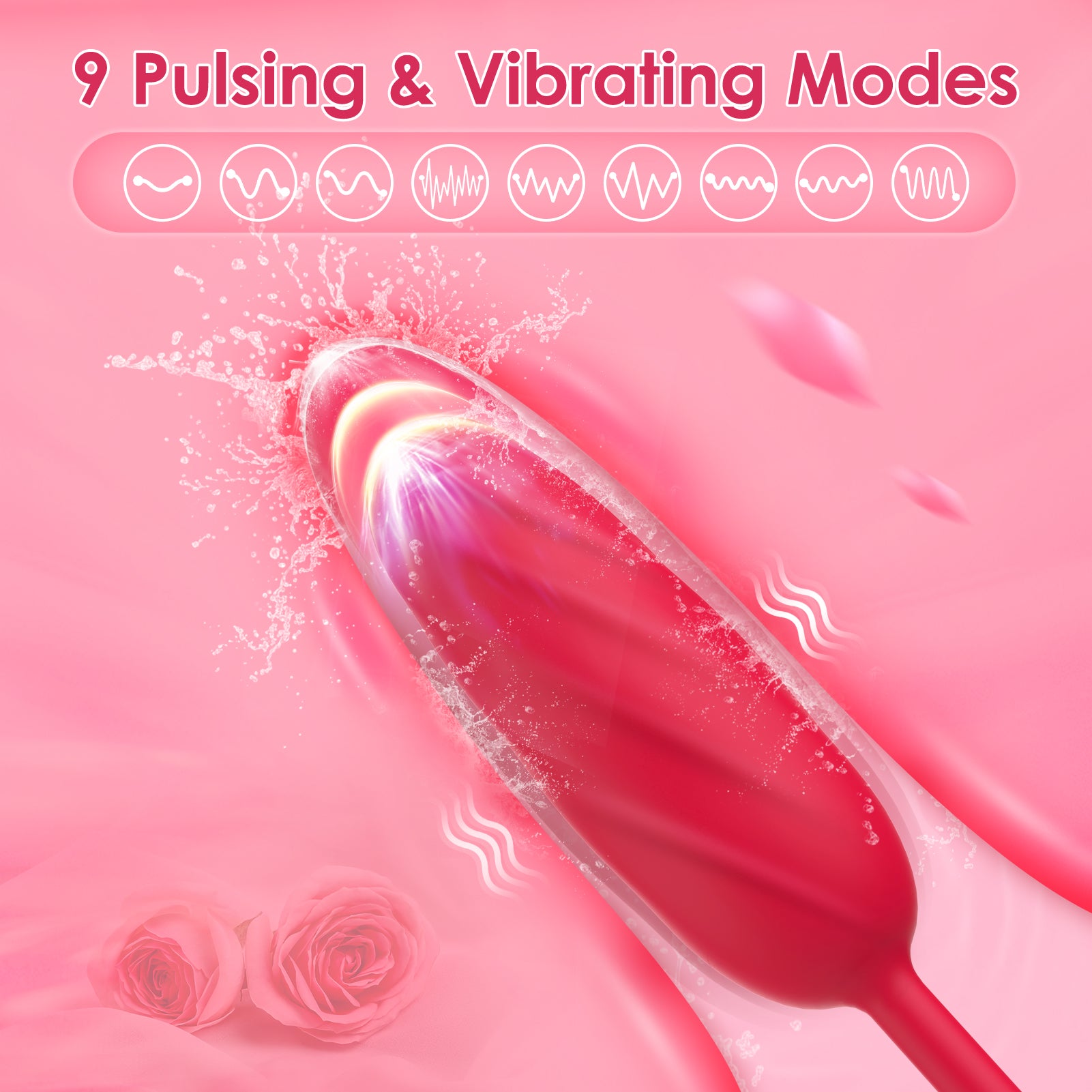 Rose Sex Stimulator for Women with 9 Tapping--Fiona