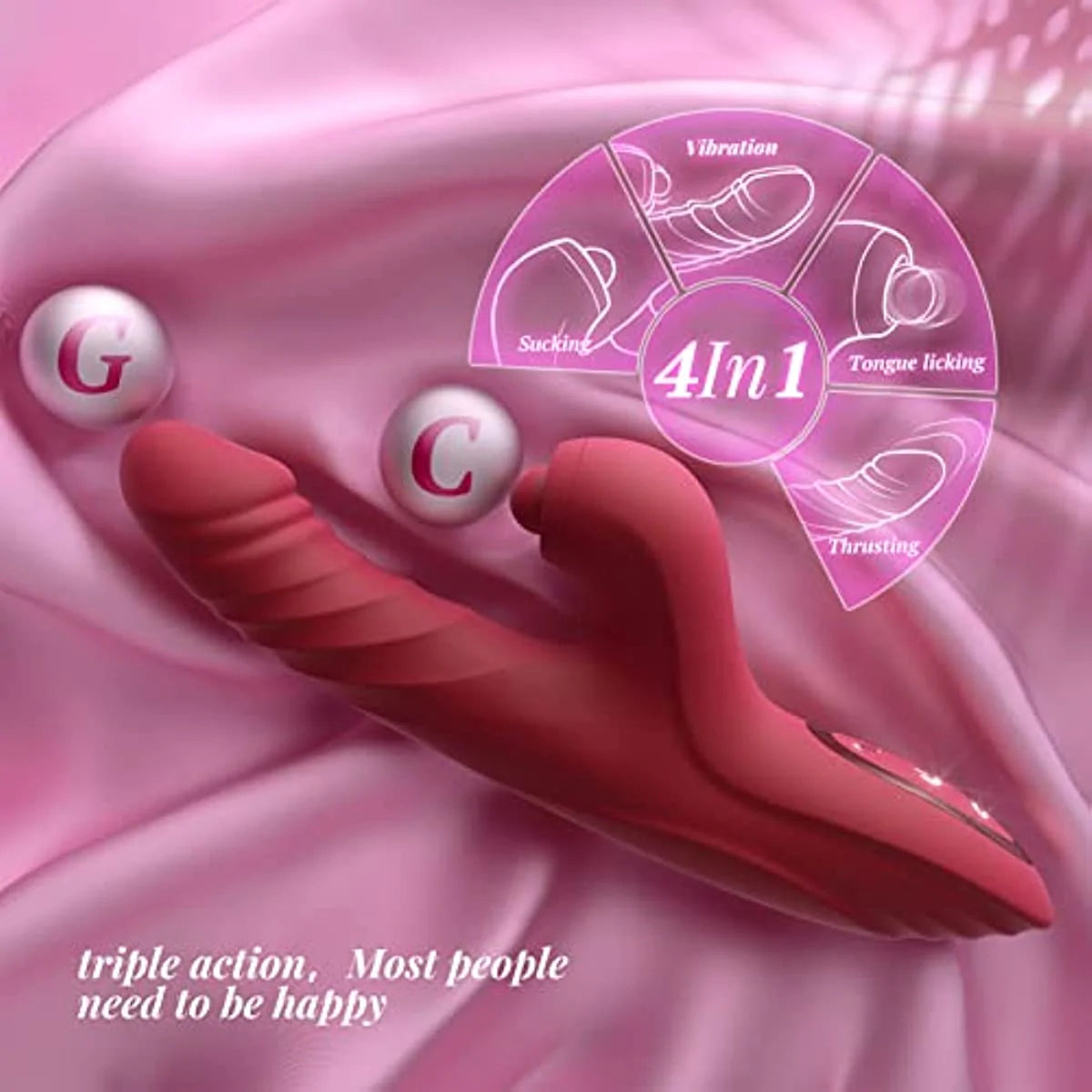 Rabbit Vibrator with 10 Powerful Vibration 7 Thrust Mode - Shirley