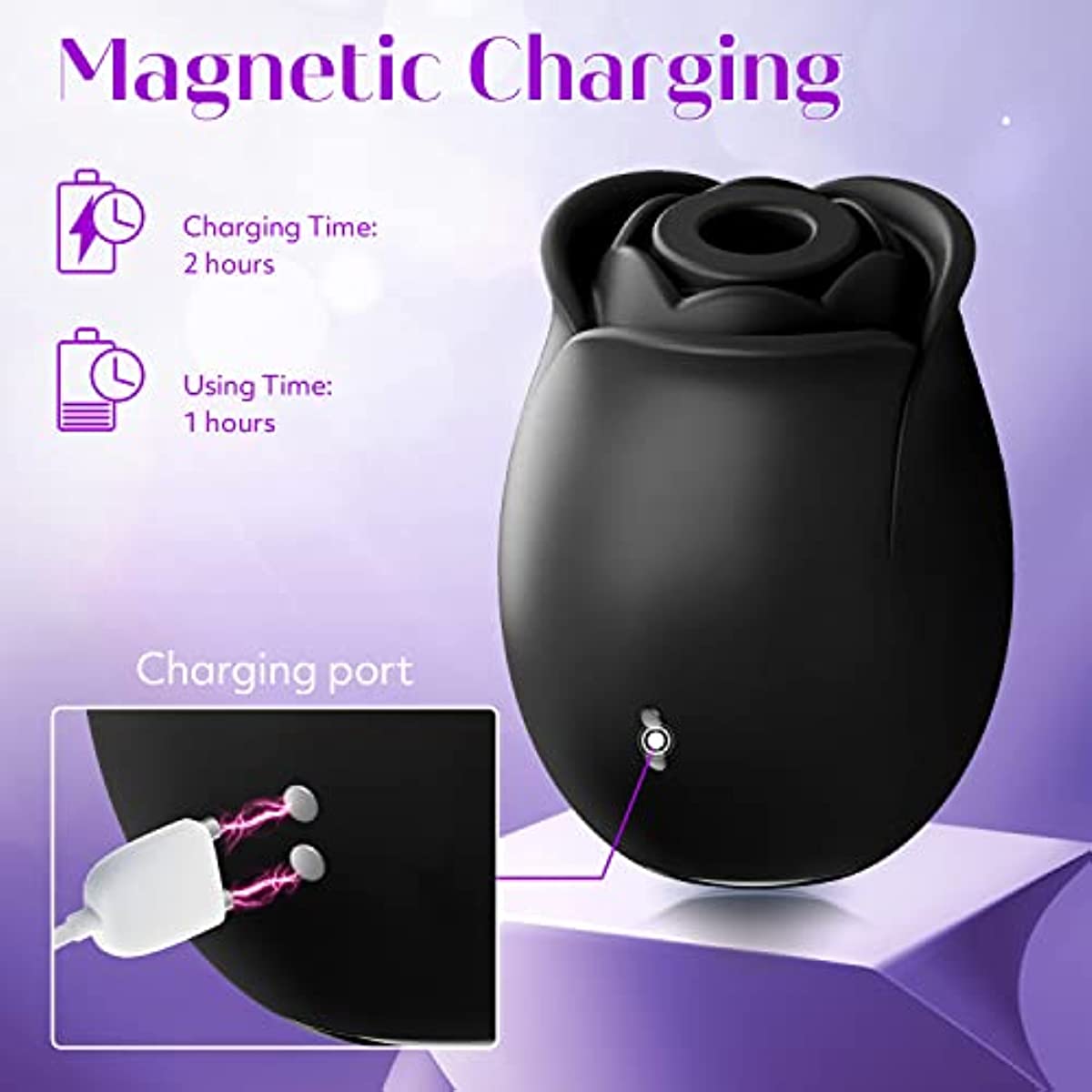 Rose Toy, Rose Sex Stimulator for Women - Black widow