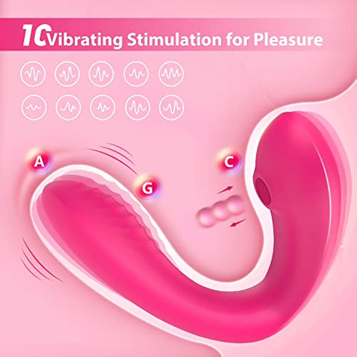 2 in 1 Thrusting Dildo Vibrator with 10 Tapping & Vibrating Modes - Swan