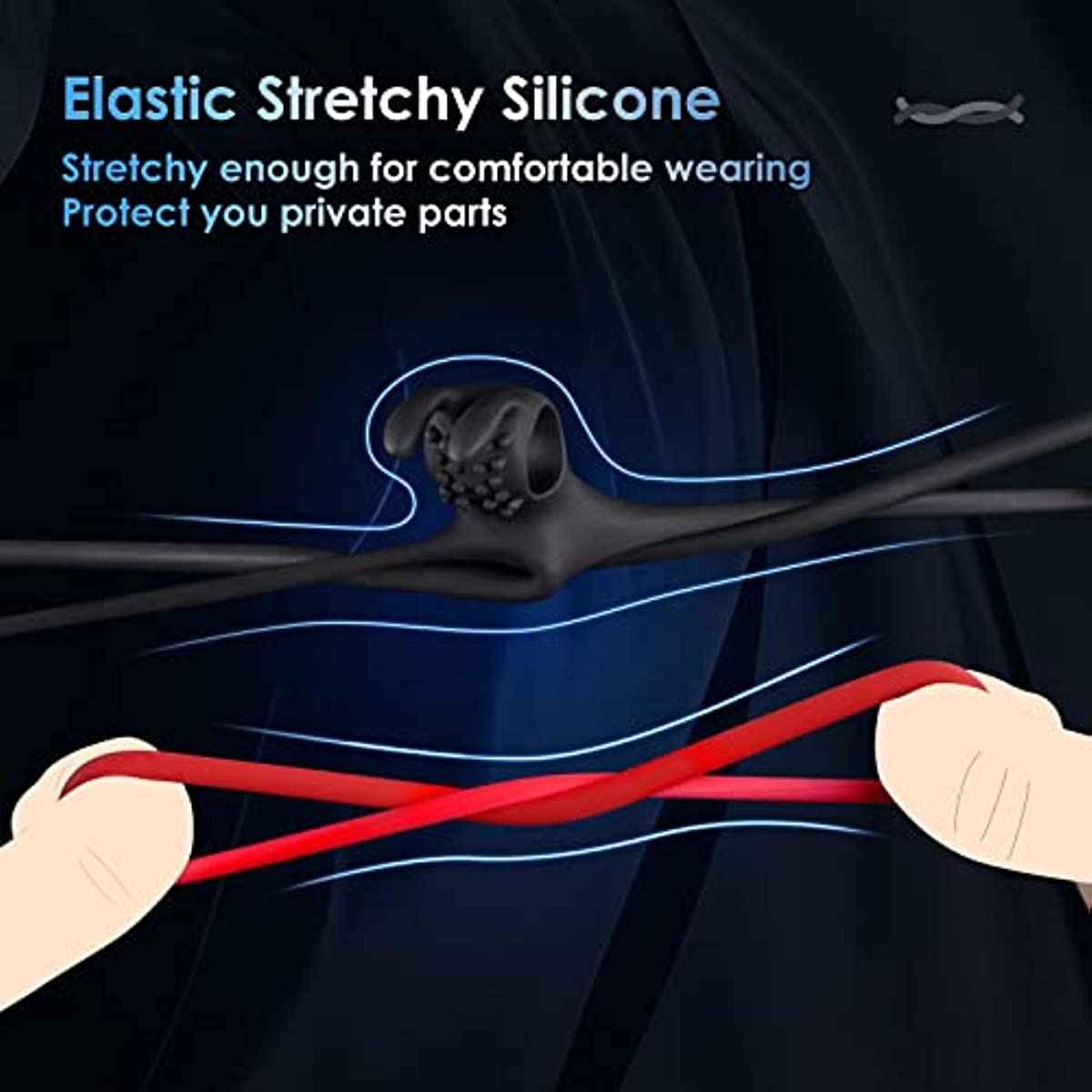 7 Different Sizes Soft Silicone Penis Ring with Vibrator for Erection - JACK