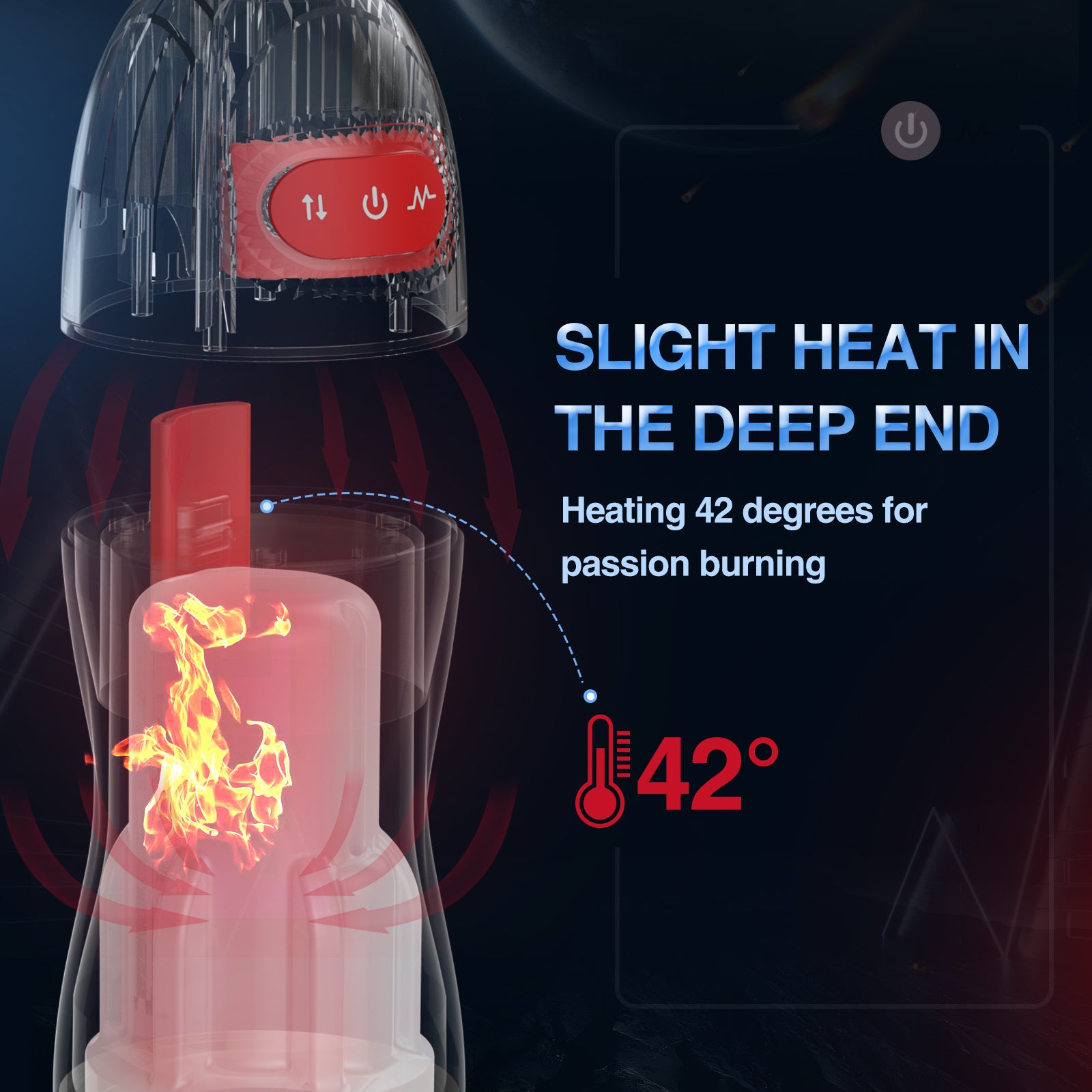 Sucking Male Masturbator Cup with 9 Suckion & 10 Vibrating & Heating for Mens--Stark